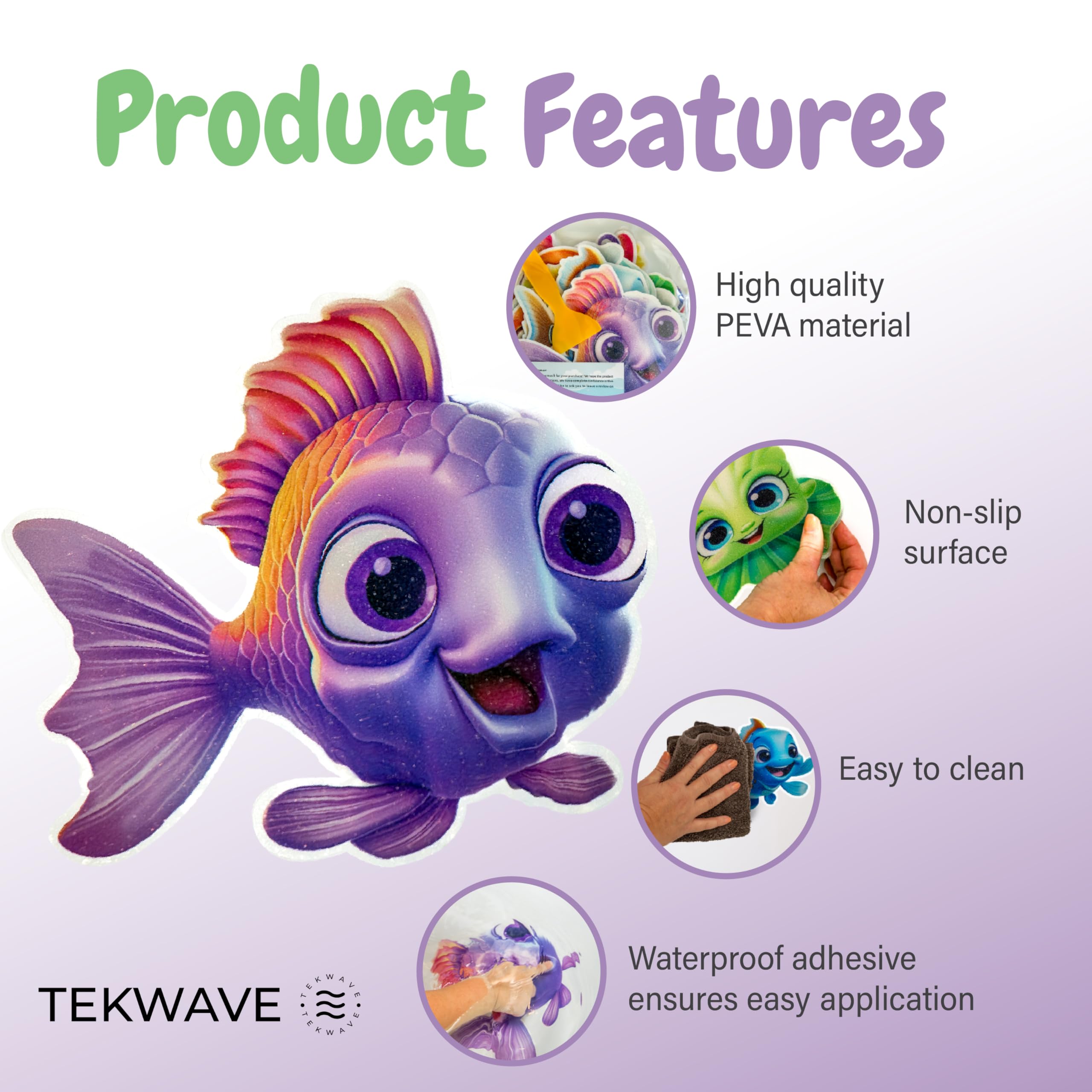 Tekwave- Large Non Slip Bathtub Stickers For Kids, Bathtub Stickers With Scraper, Anti Slip Bath Tub Shower Decal With Adhesive