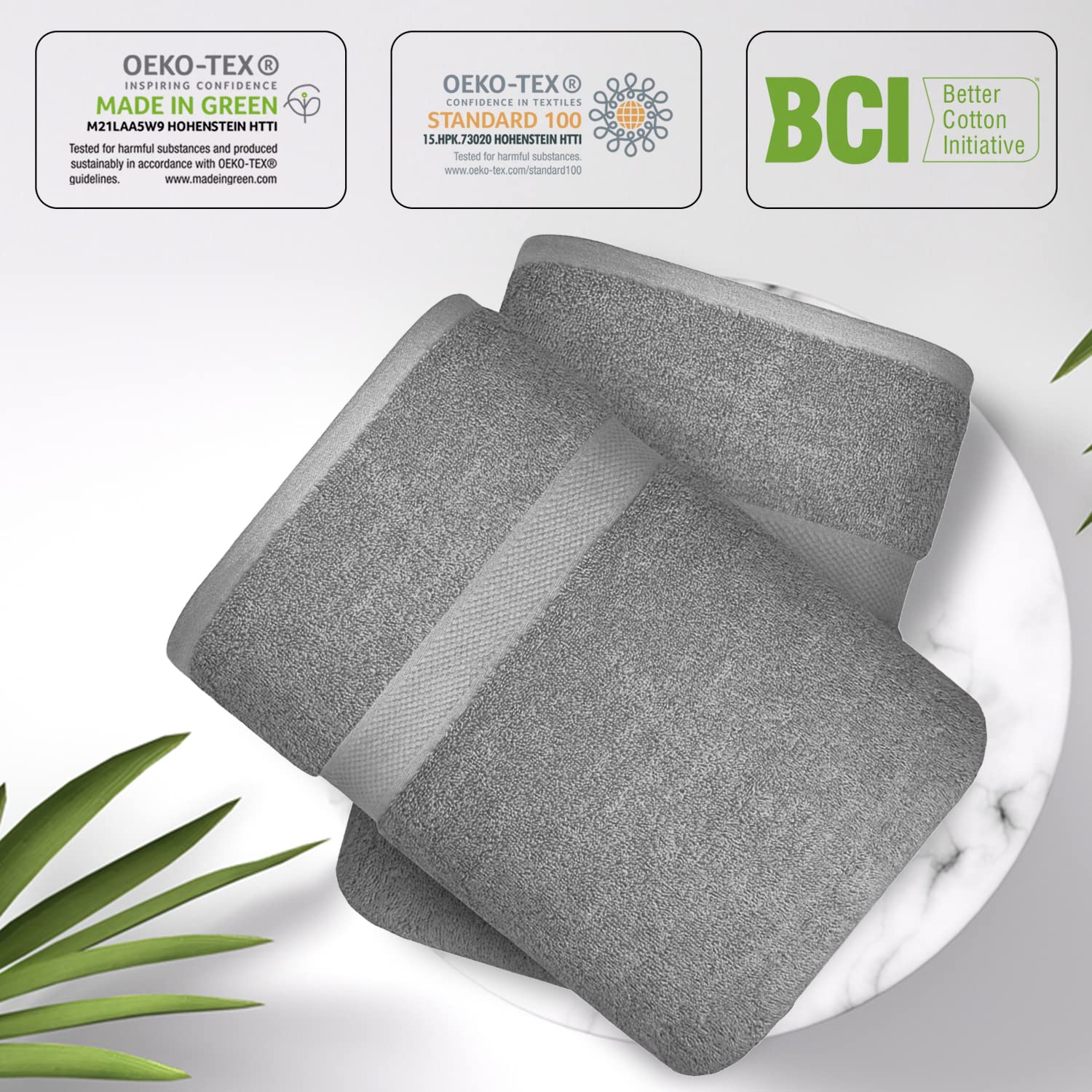 Infinitee Xclusives Premium Light Grey Bath Sheets Towels For Adults - 2 Pack Extra Large Bath Towels 35X70-100% Soft Cotton, Ab