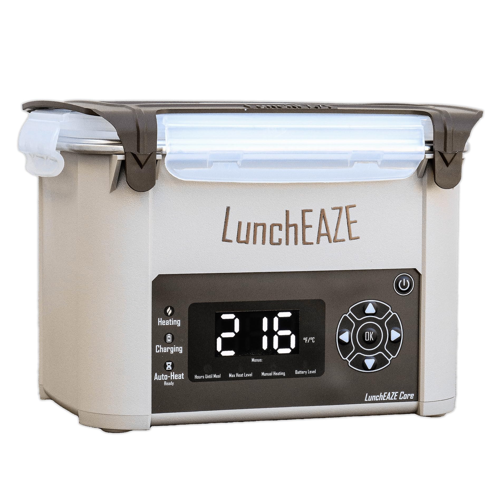 LunchEAZE Core Gen 2 Cordless Heated & Electric Lunch Box - Battery-Powered, 4-Cup Capacity, 220F, Automatic Scheduled Heating f