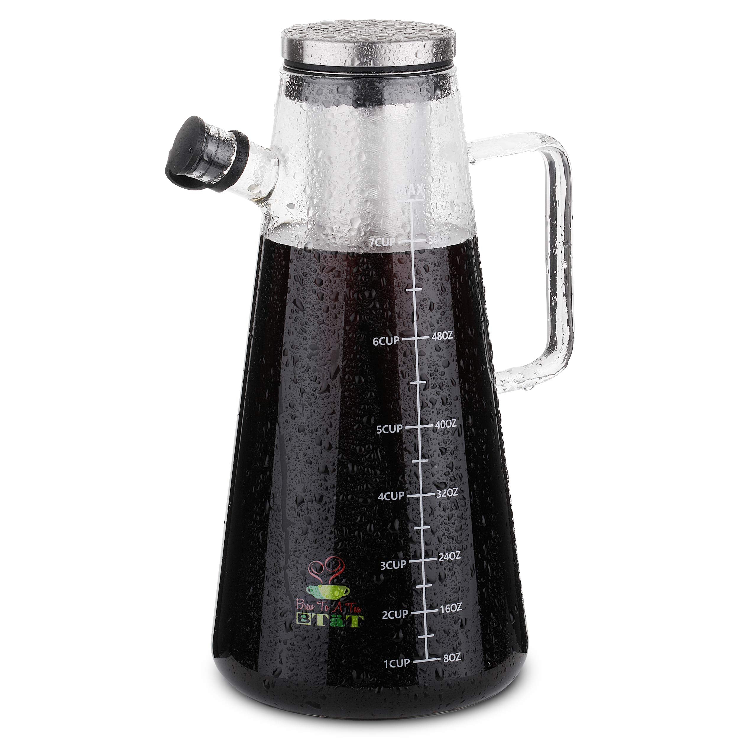 Btat- Cold Brew Coffee Maker, Iced Coffee Maker, 2 Liter, 2 Quart, 64 Oz, Iced Tea Maker, Cold Brew Maker, Tea Pitcher, Coffee A