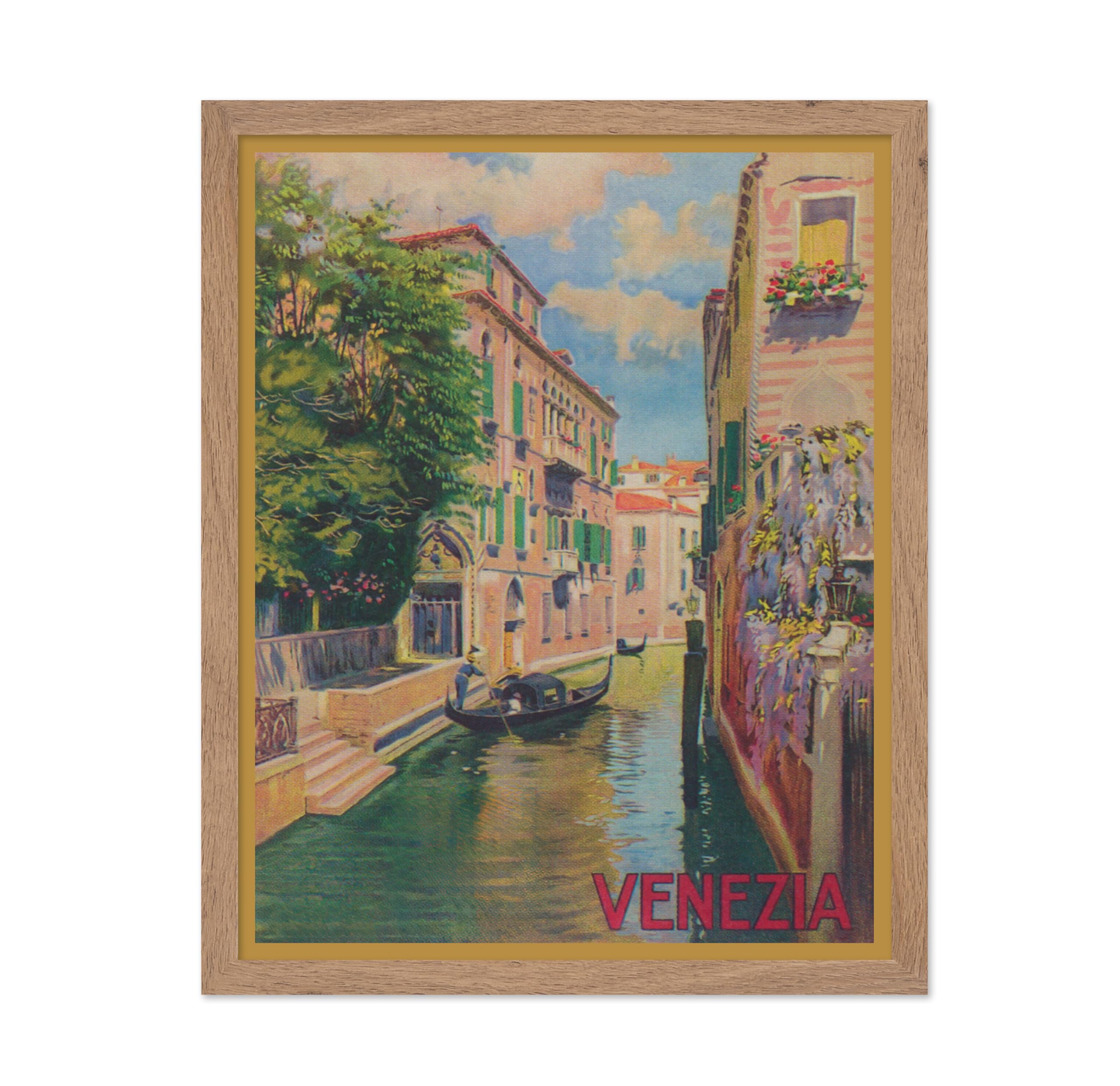 Poster Master Vintage Travel Poster - Retro Tourism Print - Gift for Traveler, Friend - Venezia Italy, Venice, Romantic, Europe,