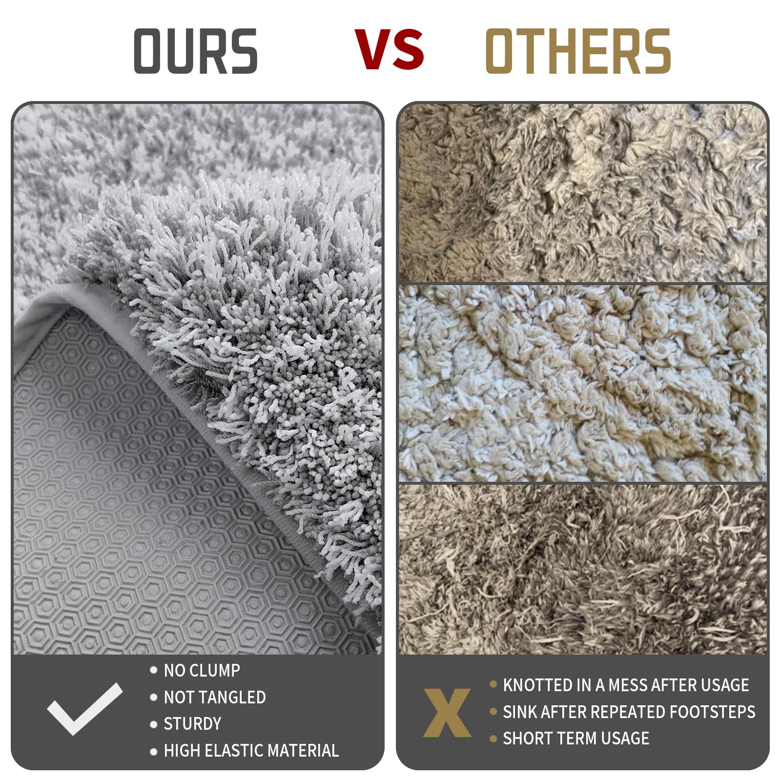 Yimobra Luxury Bathroom Rugs, Shaggy Bath Mats For Bathroom Non Slip, Water Absorbent Microfiber Bath Mat, Machine Washable, Flu
