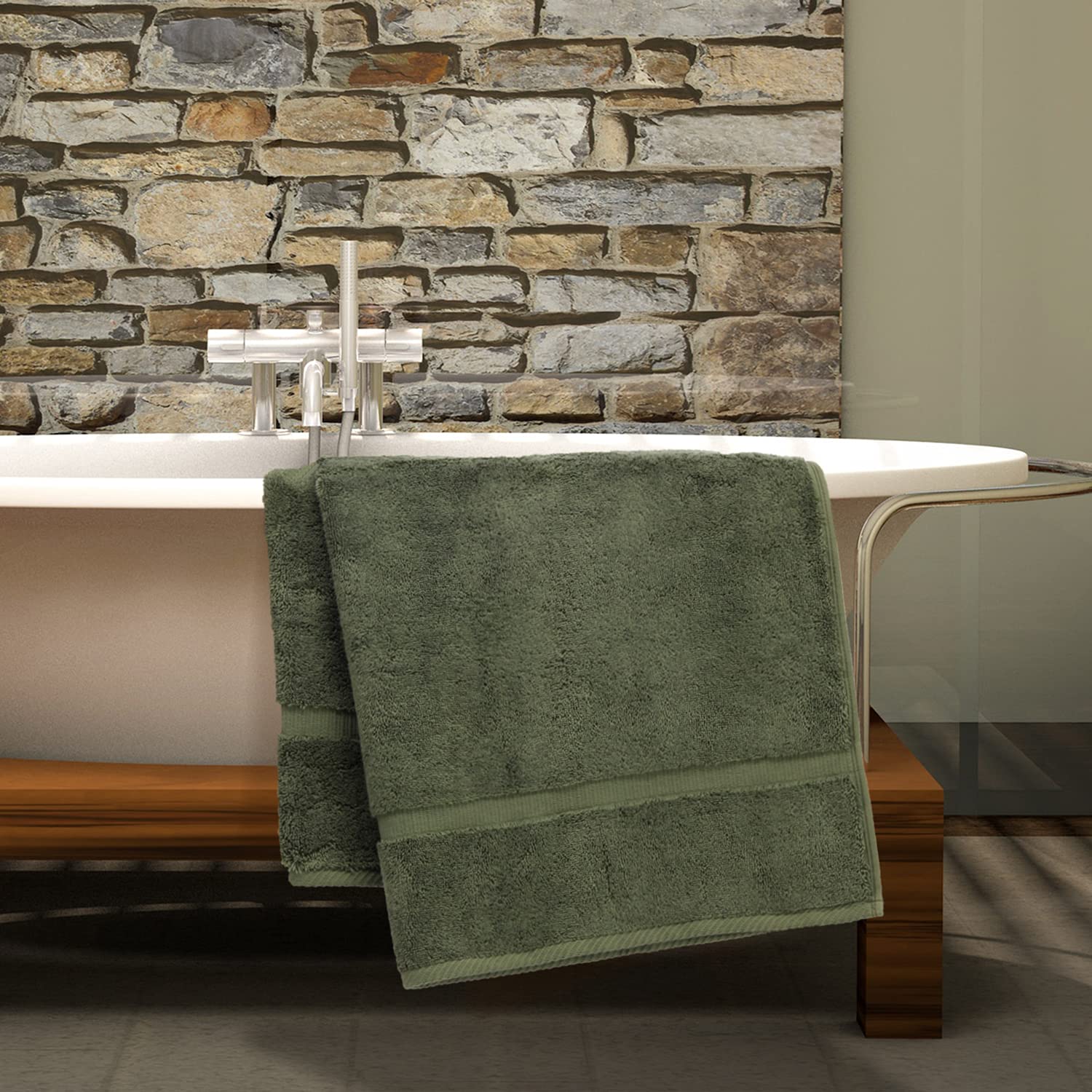 Luxury Hotel & Spa Quality Collection Highly Absorbent  Quick Dry 100% Turkish Cotton 700 GSM  Eco Friendly Towel  for Bathroom  Gym and Kitchen Soft Towel Set (Moss  Bath Towels - Set of 2)