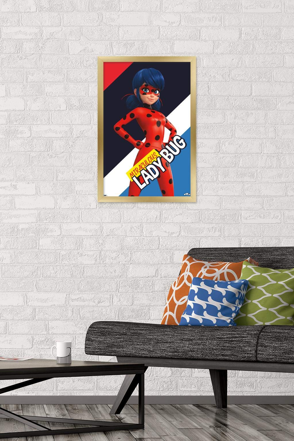 Trends International Miraculous-Ladybug Wall Poster, 14.725 In X 22.375 In, Gold Framed Version