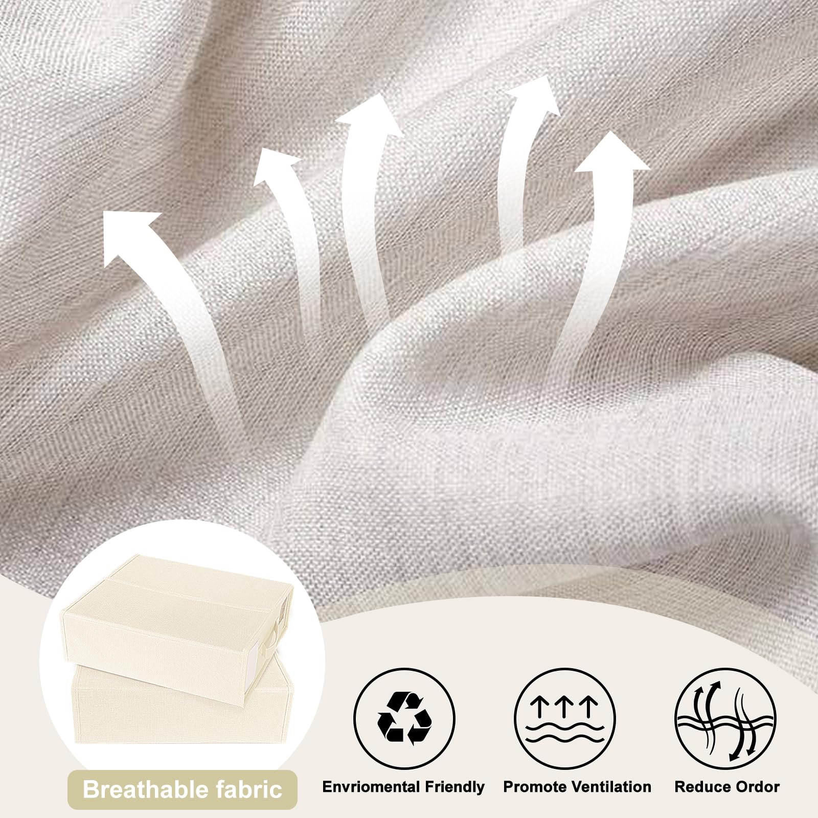 DELLAN Bed Sheet Organizer, Linen Closet Organizers and Storage, Foldable Cube Sheet Set Organizer (6 Pack Beige)