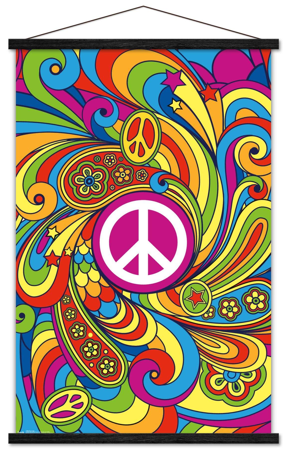 Trends International Peace Sign Wall Poster, 22.375'' X 34'', Print And Black Hanger Bundle