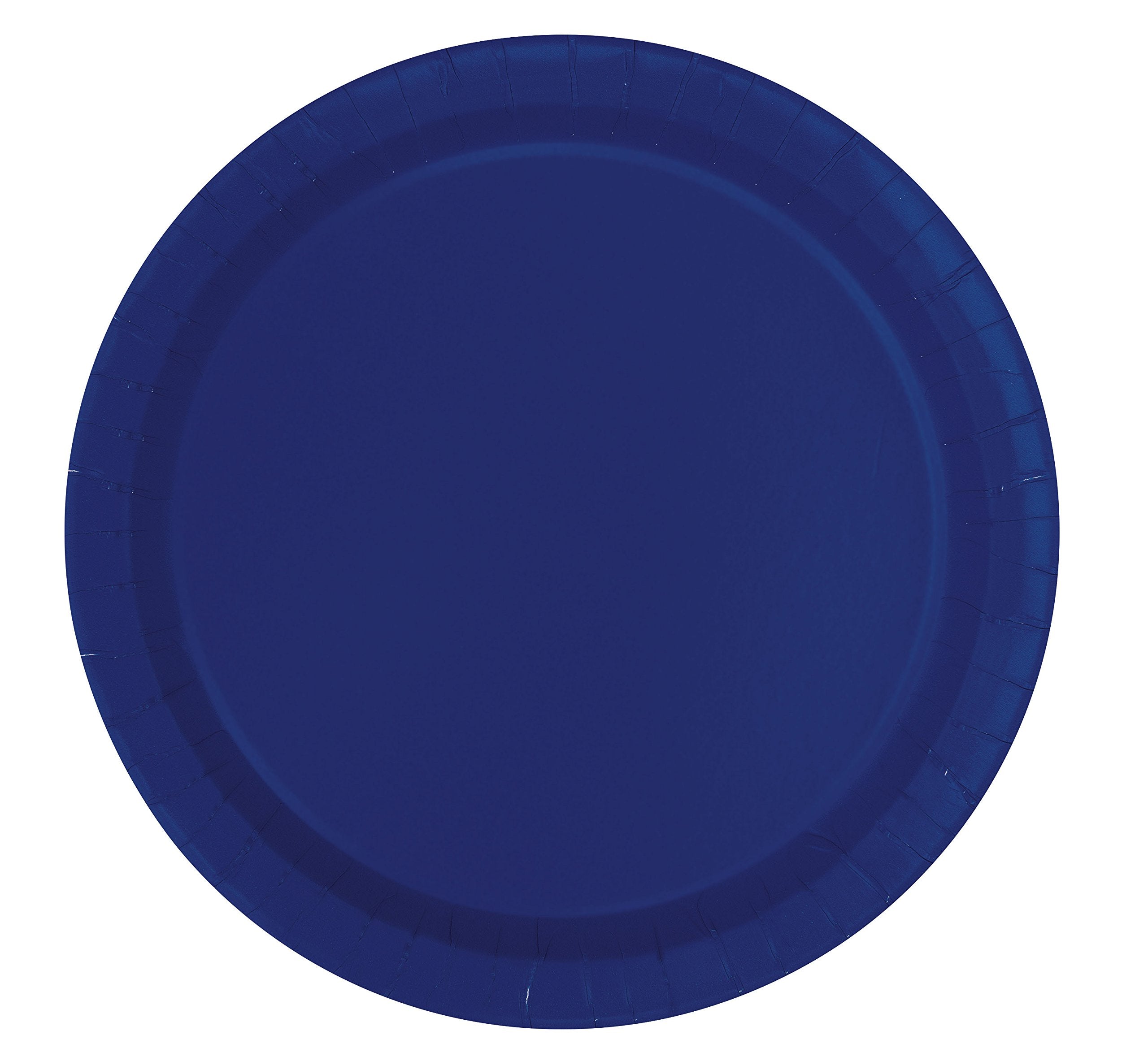 Lovely True Navy Blue Solid Round Dinner Plates - Vibrant 9'' (Pack Of 16) - Sturdy & Stylish - Perfect For Birthdays, Showers &