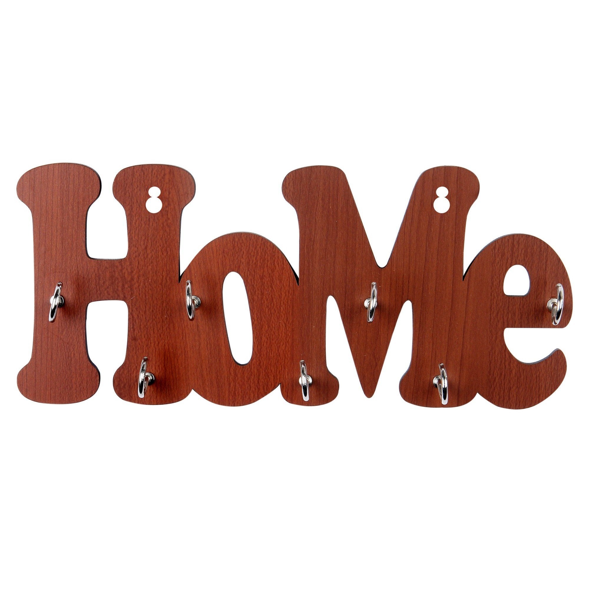 Sehaz Artworks DIY MDF Key Holder (Size: 25 cm x 11 cm x 0.3 cm, Color: Brown) (HomeCharBrown)