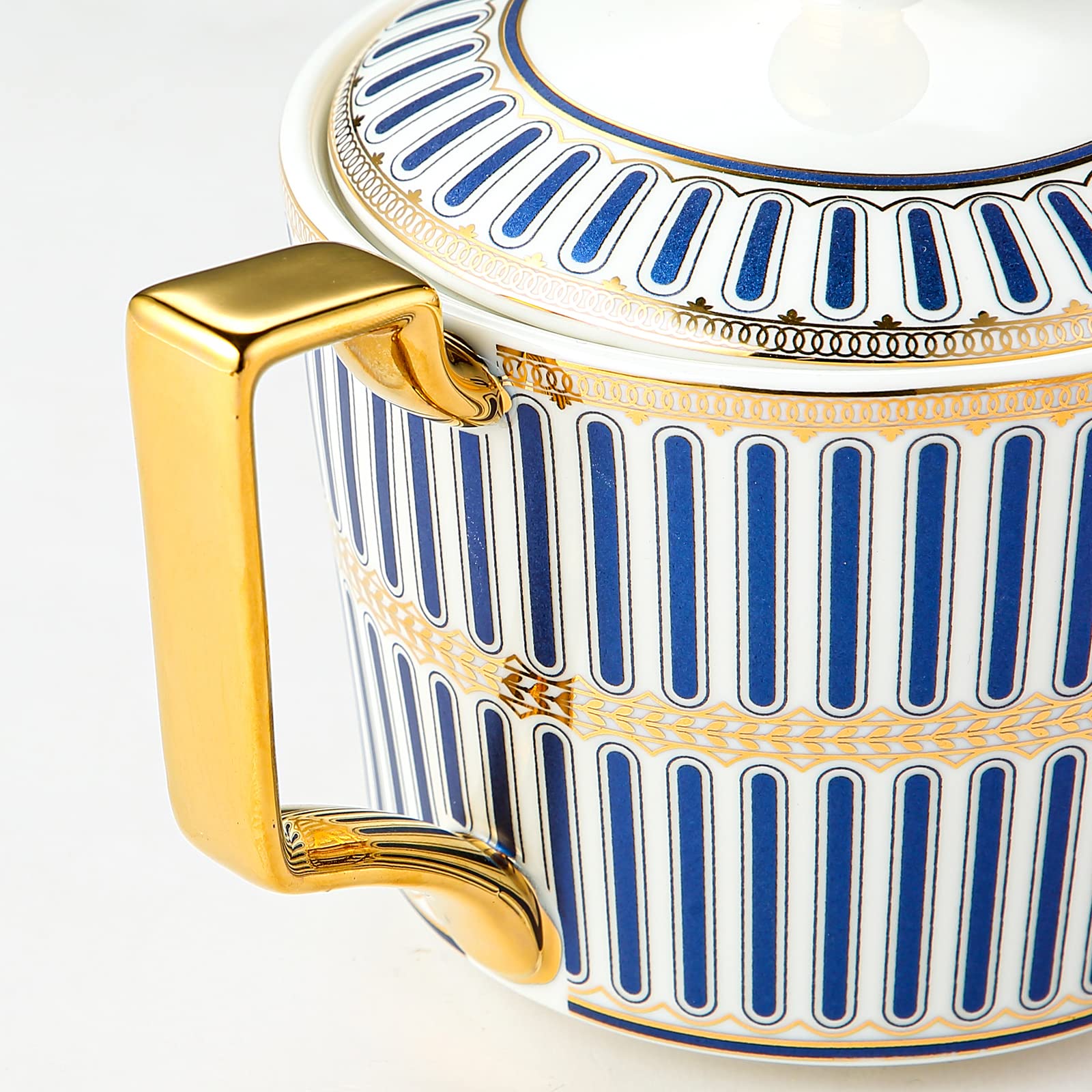 Cwlwgo- Royal Teapot,European Style Ceramic Tea Pot, Blooming & Loose Leaf Teapot - 24 Ounce,Not Included Removable Stainless St