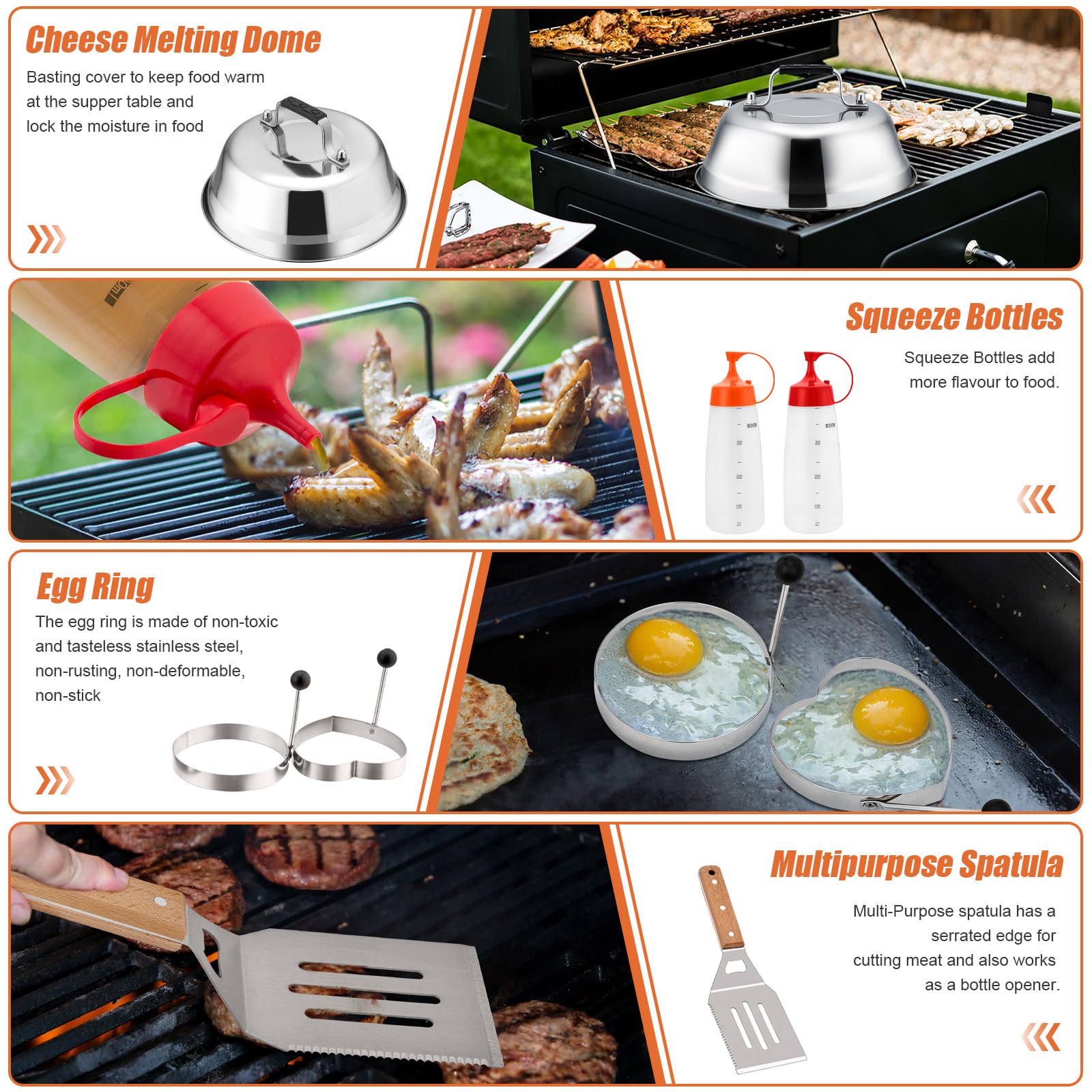 28 Pcs Griddle Accessories Kit, Leonyo Heavy Duty Stainless Steel Griddle Accessories-Perfect Flat Top Grilling Accessories, Pro