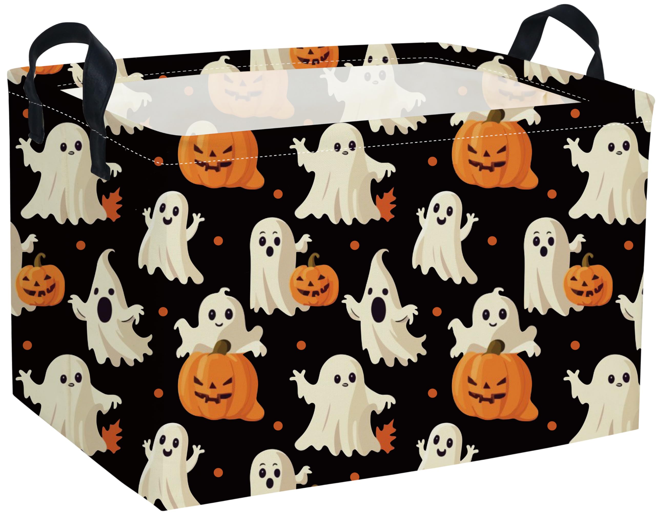 DDBASKET Rectangular Halloween Basket Pumpkin Baskets Trick or Treat Basket Rectangular Toy Storage Bin Organizer Box Room Decor