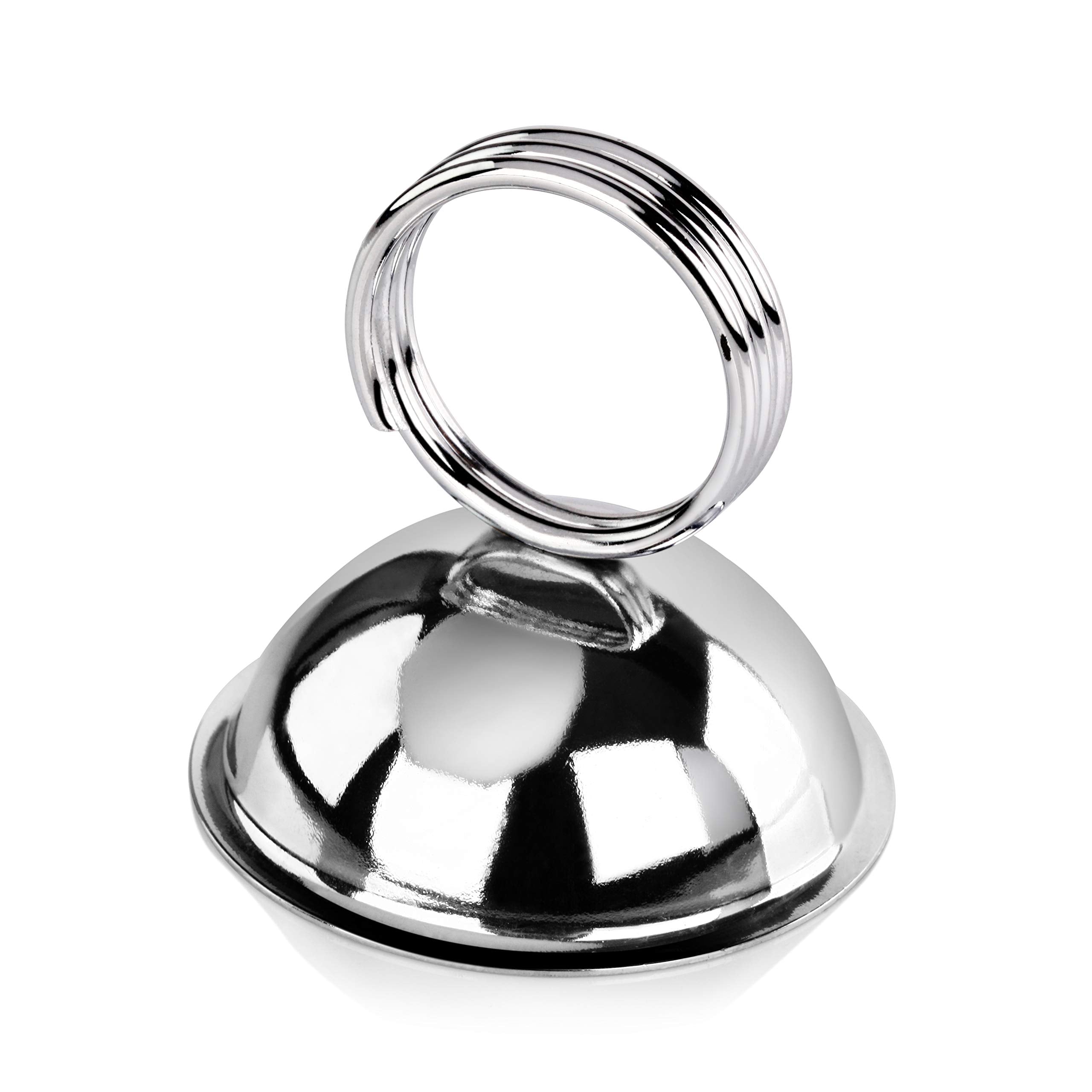 New Star Foodservice 23367 Split-Ring Style, Place Card/Table Number Holder, 2.5 X 2.33 Inch, Silver, Set Of 12