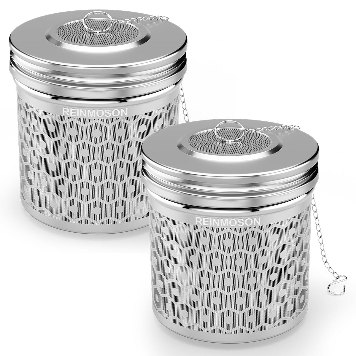 2 Pack Reinmoson Extra Large Tea Infuser For Loose Tea & Spice Infuser For Cooking, Extra Fine Mesh Large Tea Strainers For Loos