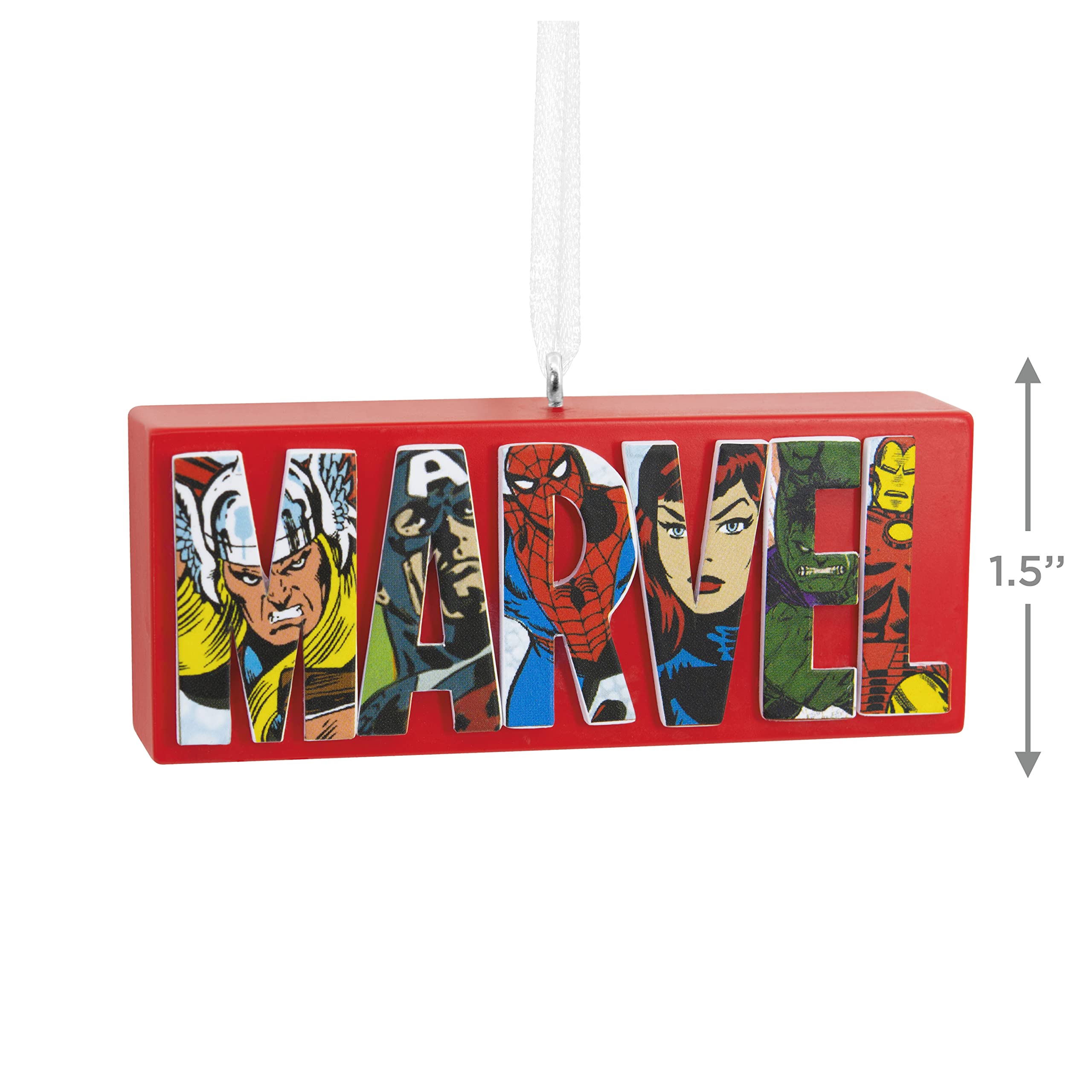 Hallmark Marvel Comics Heroes and Villains Logo Resin, Christmas Ornament