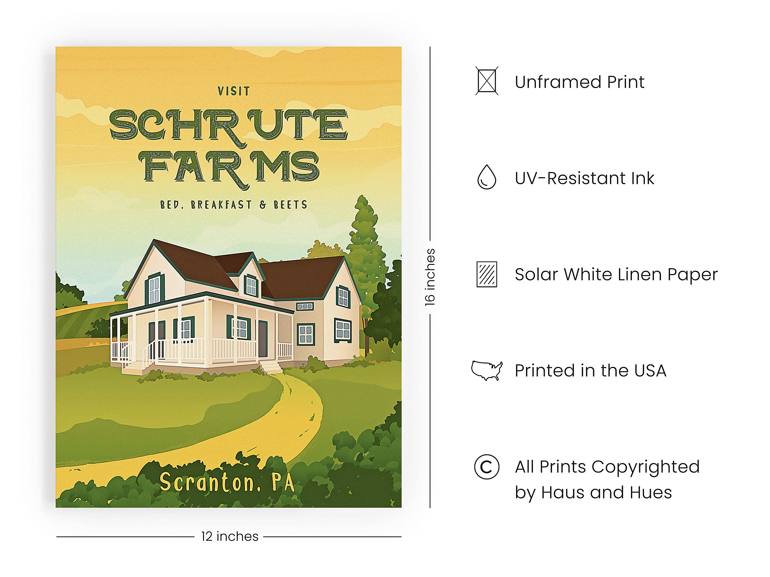 Haus And Hues The Office Poster, Dwight Schrute, Wall Art, Funny, Tv Show, 12X16 Unframed