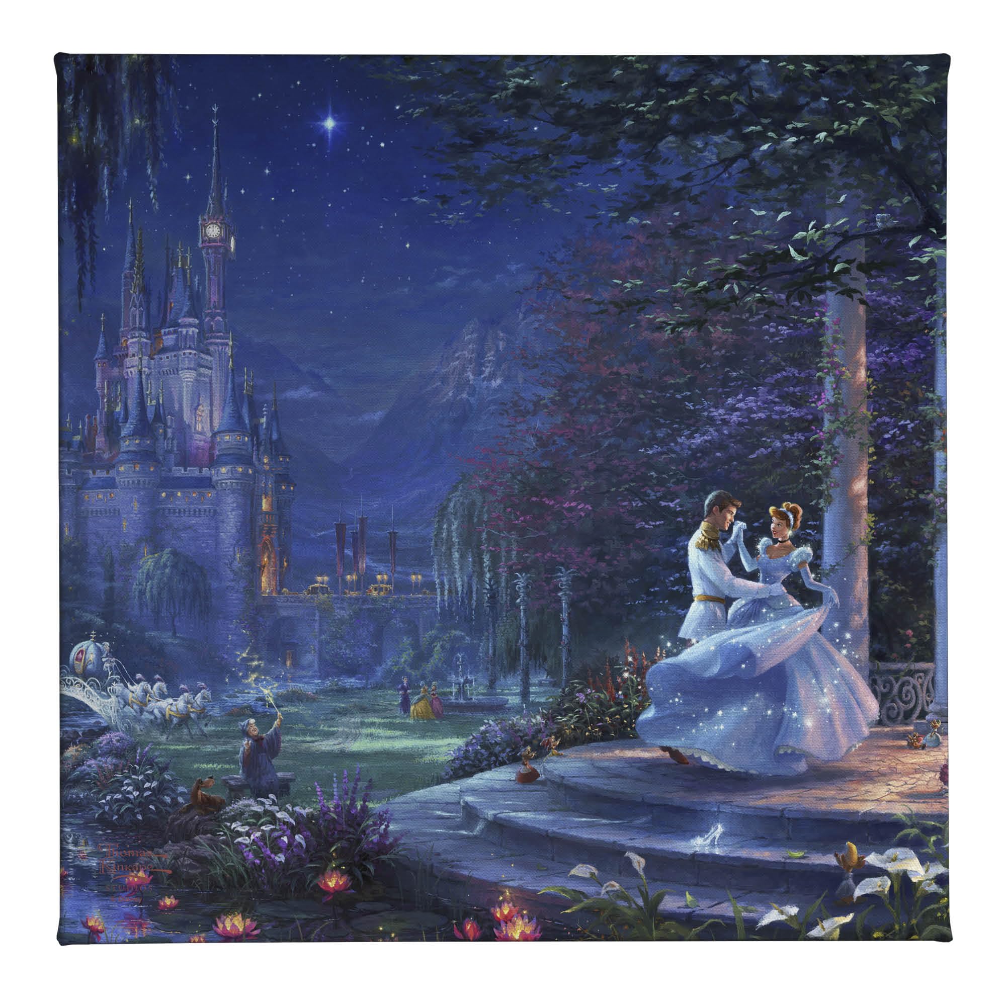 Thomas Kinkade Cinderella (Cinderella Dancing In The Starlight, 14'' X 14'')
