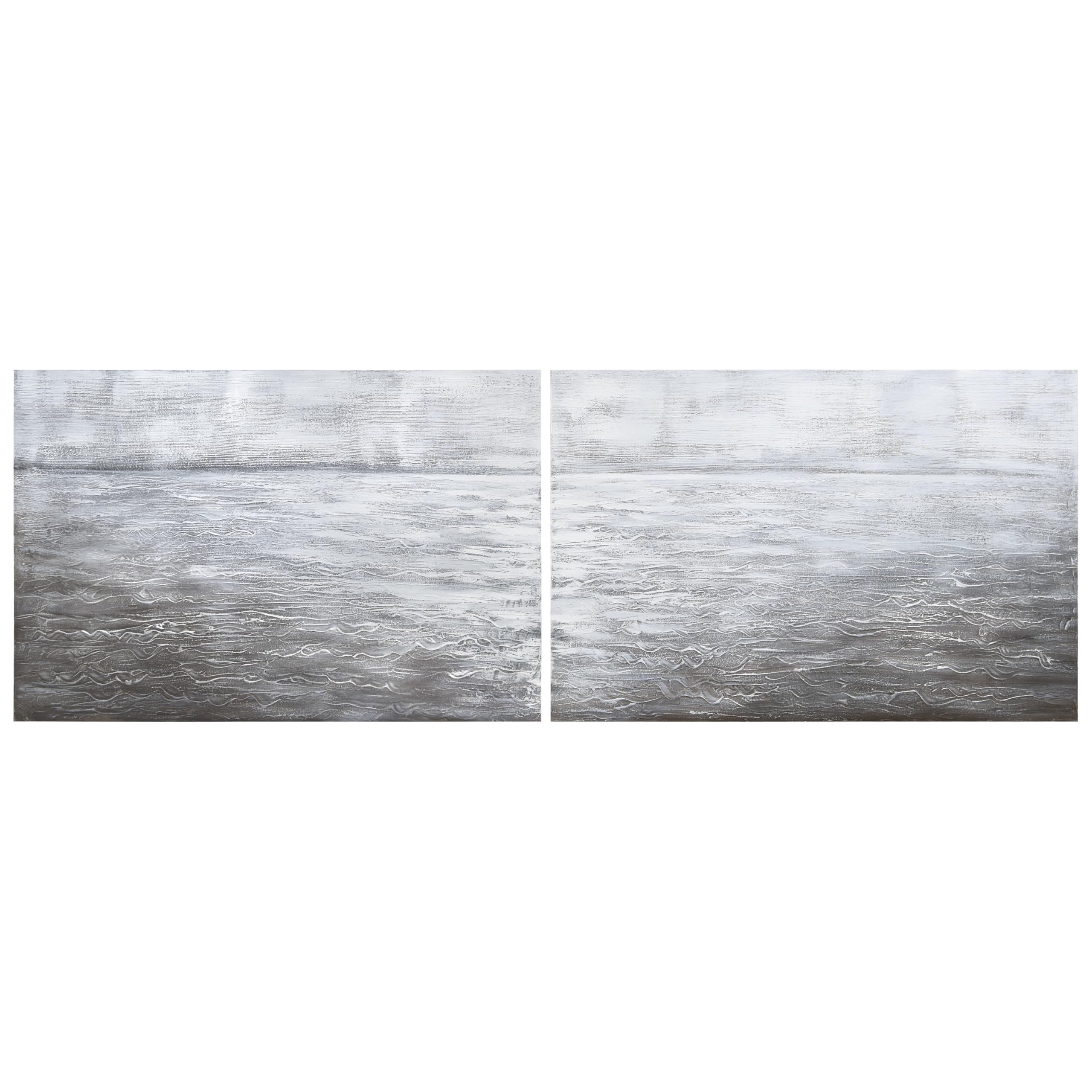 Empire Art Direct Empire Art Silver Light Hand Painted, Heavily Textured Bold Neutrals Martin Edwards Wall Dcor, 24 In. X 36 In.