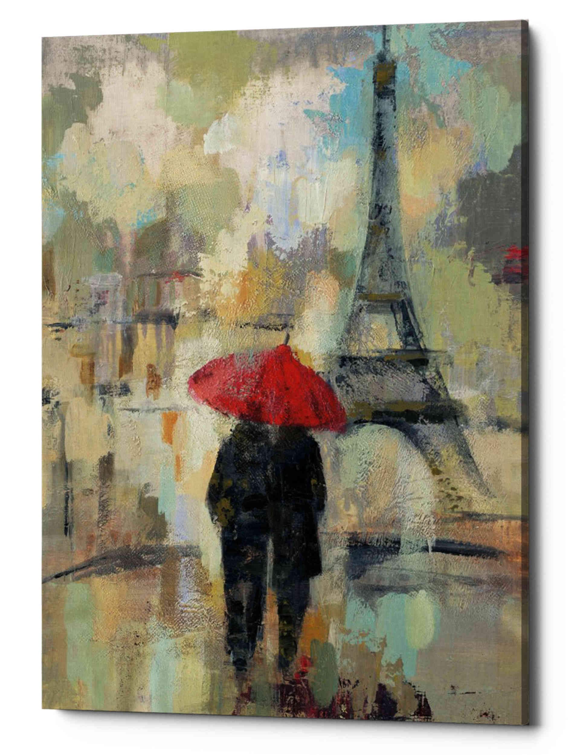 Epic Graffiti 'Rain In The City Ii' By Silvia Vassileva, Canvas Wall Art, 12''X16''