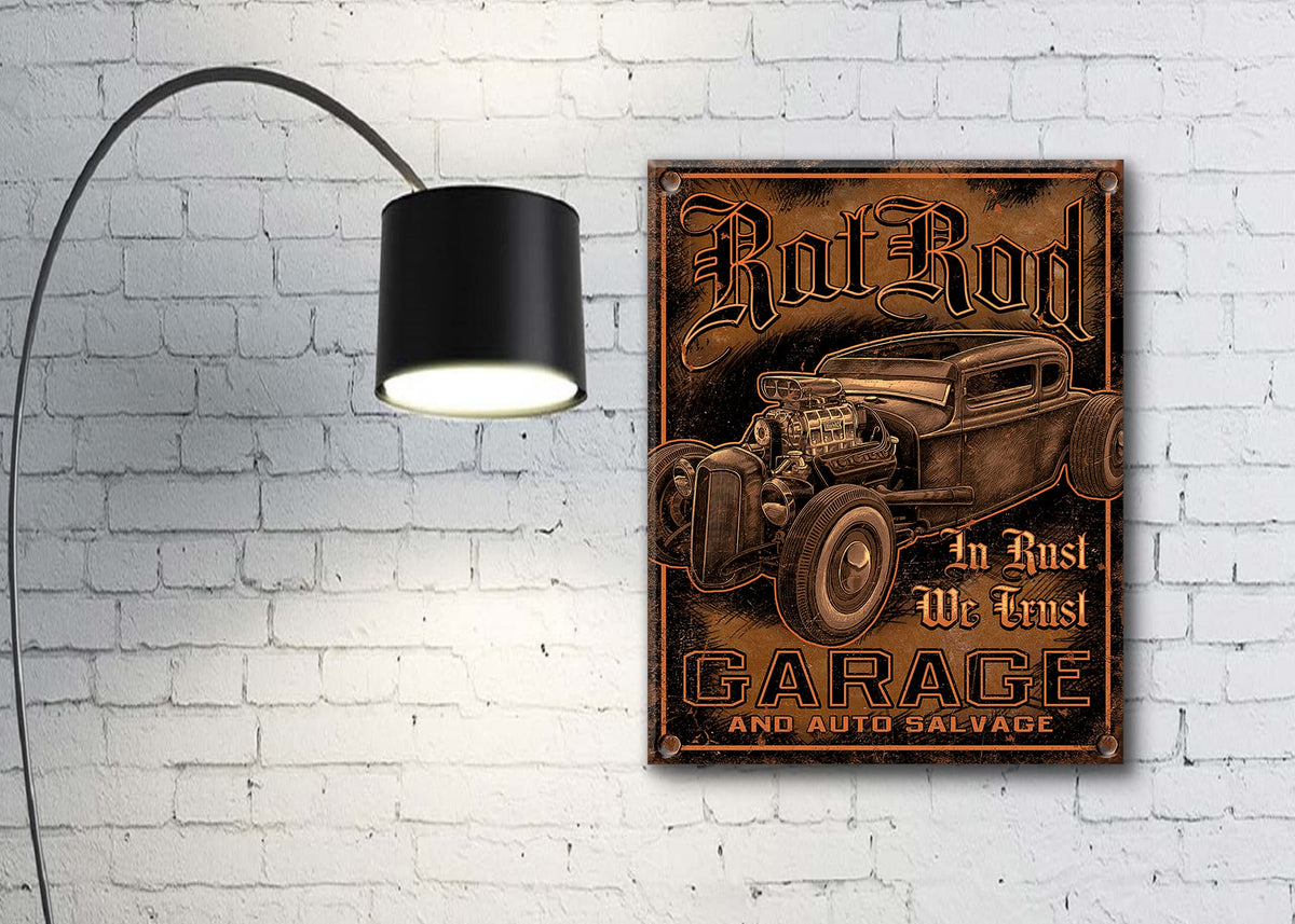 Desperate Enterprises Rat Rod Garage Tin Sign - Nostalgic Vintage Meta ...
