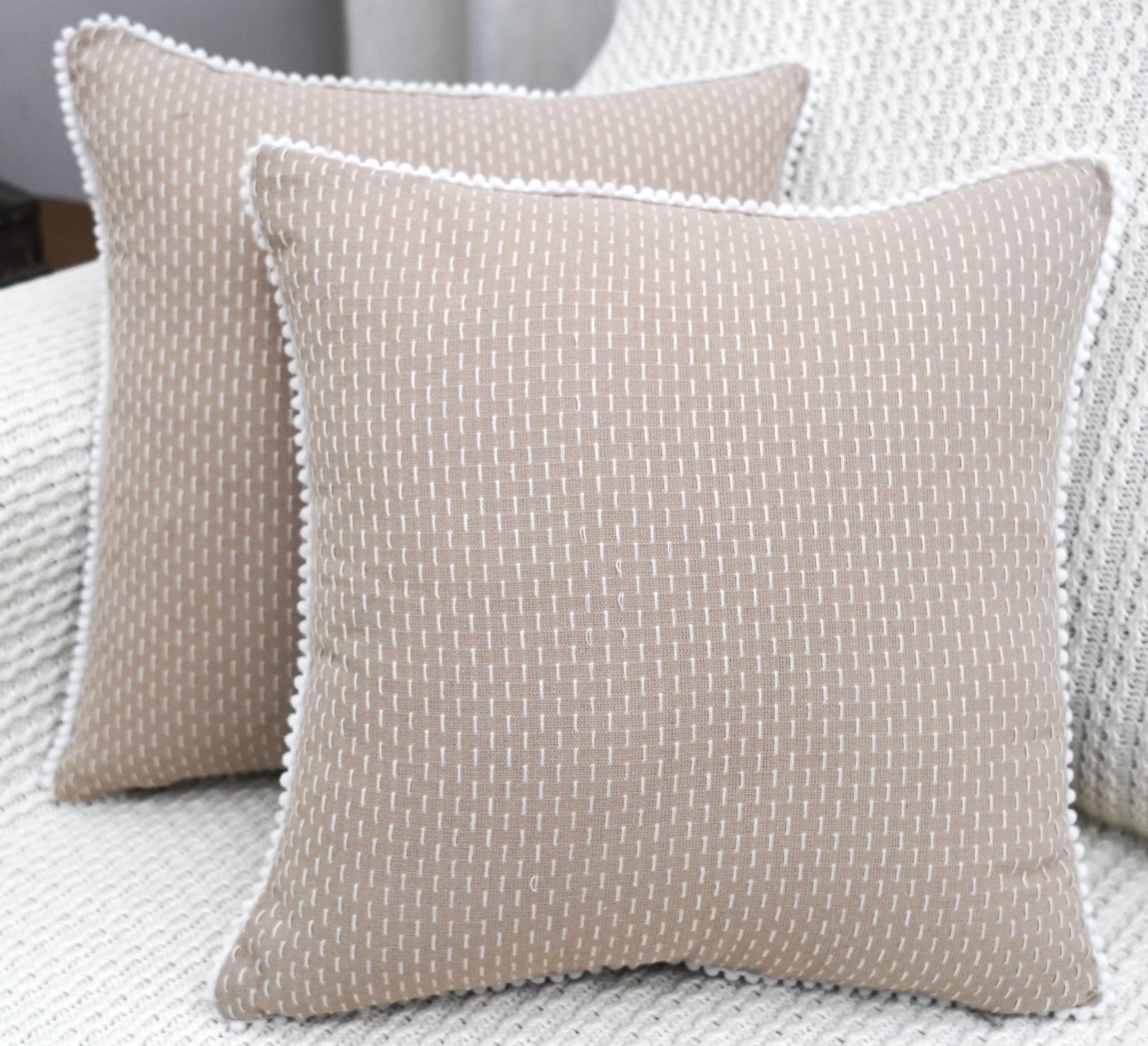 Mosey Cushion Cover 18 Inch X 18 Inch Set Of 2 | Cotton 18X18 Cushion Cover For Sofa Bed | Boho 1818 Square Throw Pillow Cover 4