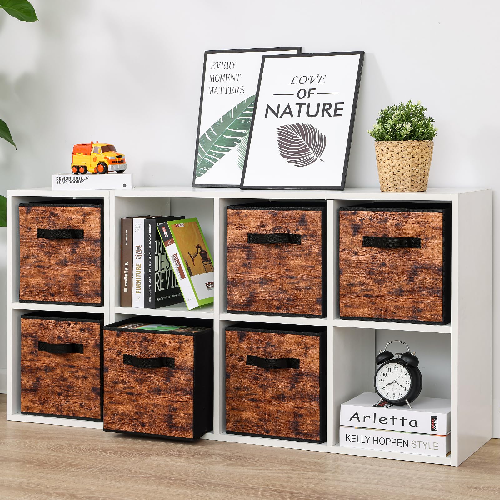Stero Fabric Storage Cubes, 8 Pack Foldable Storage Bins With Handle, 11 Inch Storage Baskets Box For Shelves, Closet, Organizer