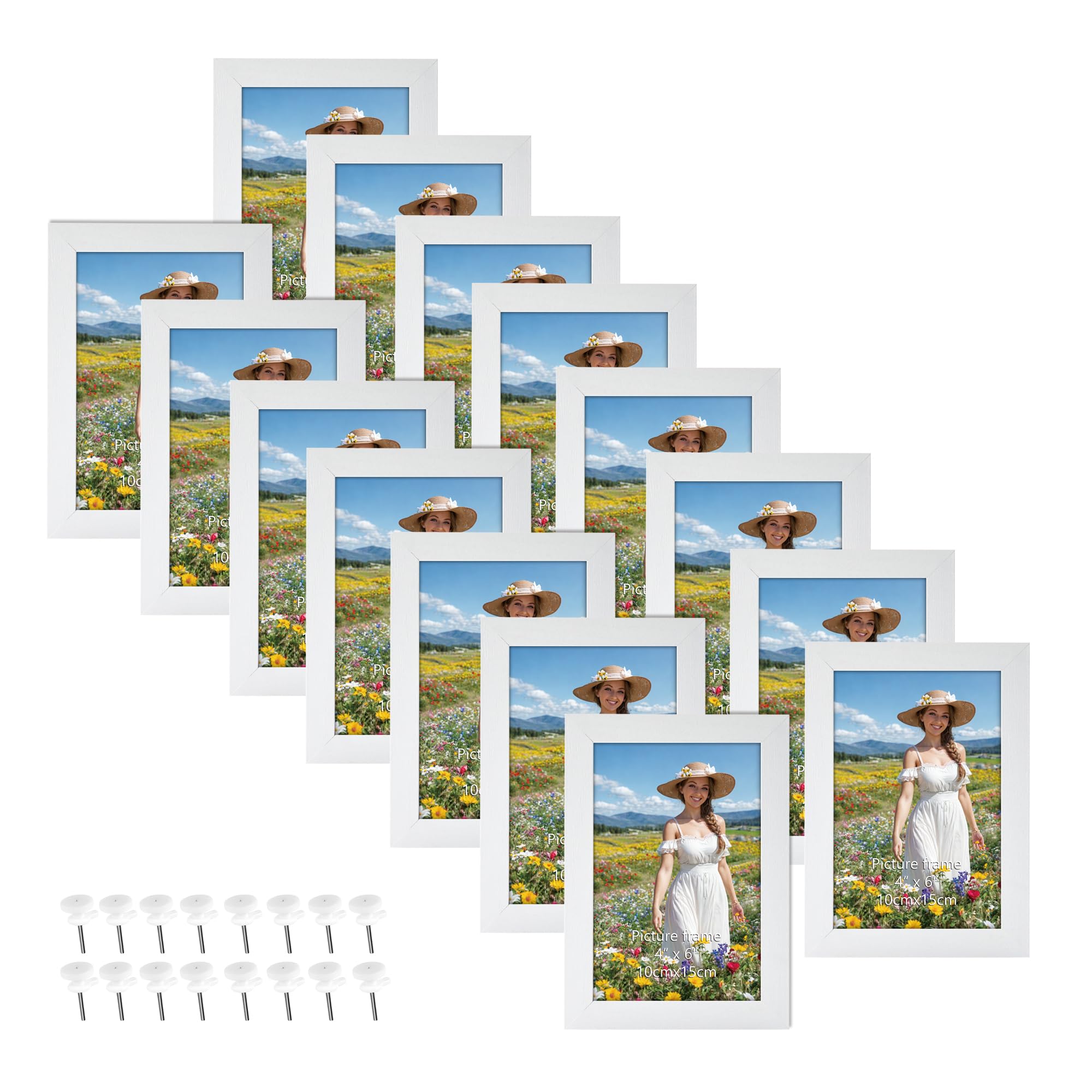 Edenseelake 4x6 Picture Frame Set of 15, White Bulk Picture Frame 4 by 6 for Wall or Tabletop Display