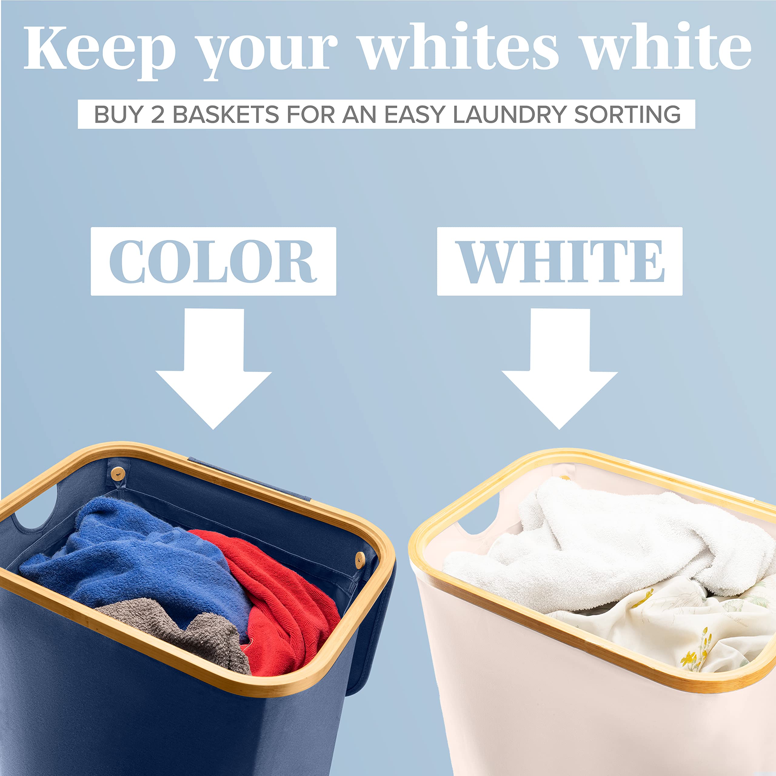 Lonbet Laundry Basket With Lid, Made From Breathable Fabric | Aesthetic Clothes Hampers For Laundry With Side Handles & Sturdy B