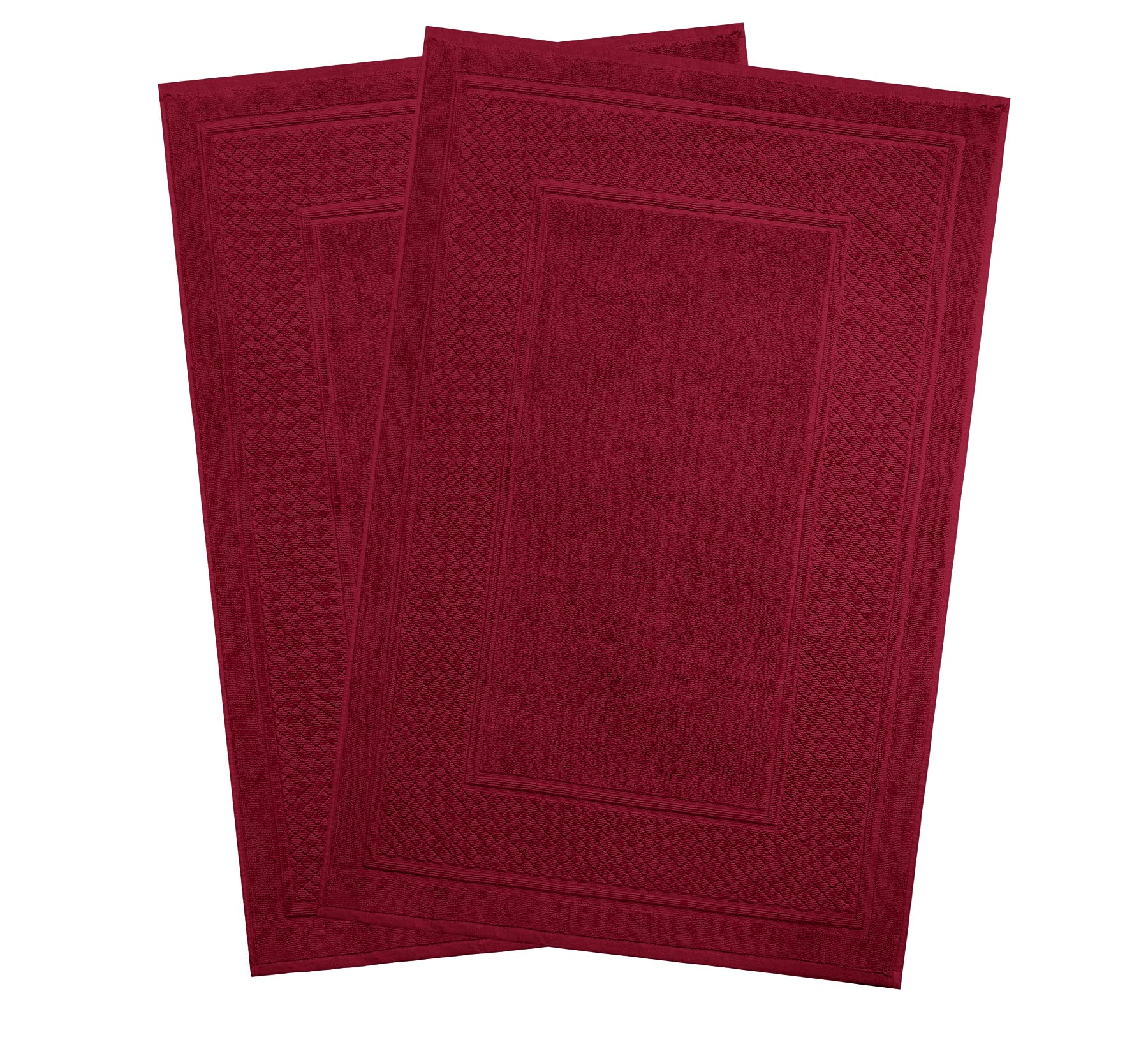 Avalon Cotton Bath Mat Towels Highly Absorbent Bath mats for Bathroom Soft Red Bath Mats and Bath Rugs  100% Cotton Bathroom Rugs  Hotel Quality Bathroom Mats 900GSM Pack of 2 (22''x34'')