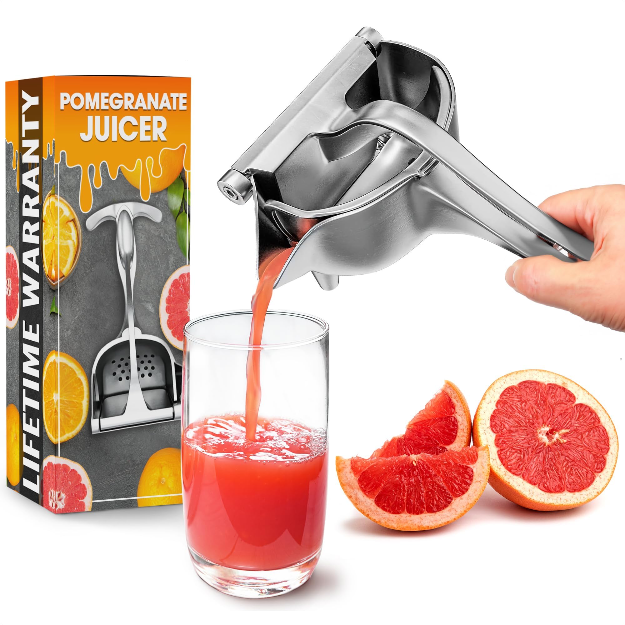 Thanksgiving Hand Juicer Squeezer Pomegranate Juicer - Aluminum Manual Hand Press Juicer, Comfortable Ergonomic Grip, Efficient 