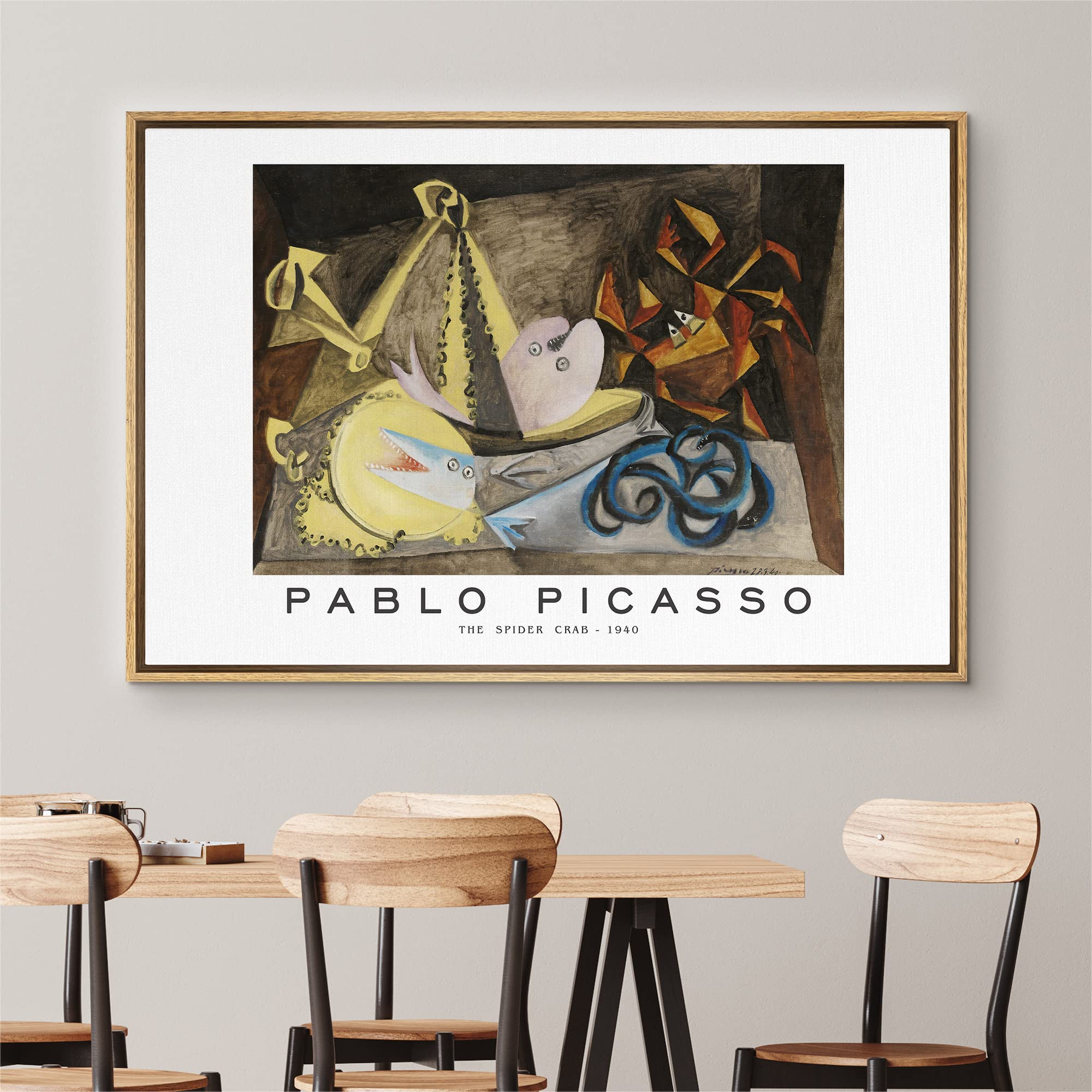 Idea4Wall Framed Canvas Print Wall Art The Spider Crab By Pablo Picasso Historic Cultural Illustrations Fine Art Traditional Col