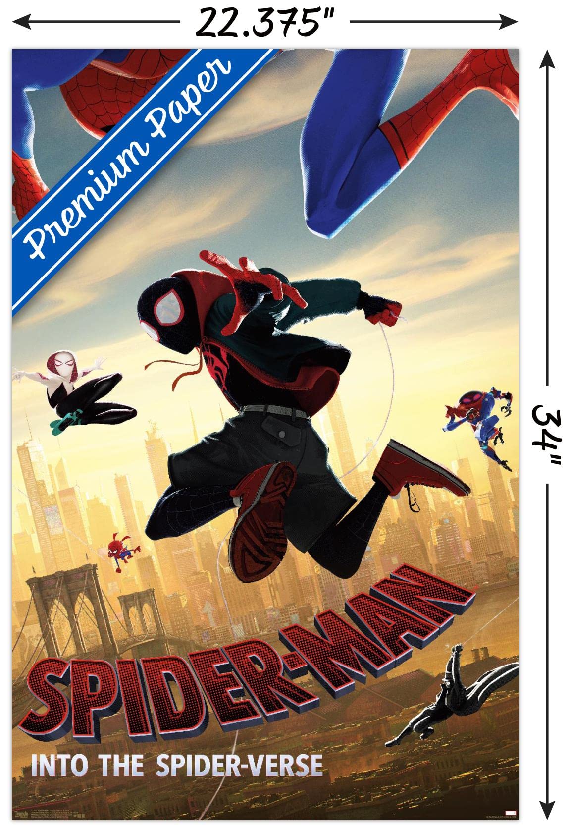 Trends International Marvel Mcu - Spider-Man - Into The Spider-Verse - Dive Wall Poster, 22.375'' X 34'', Premium Unframed Versi
