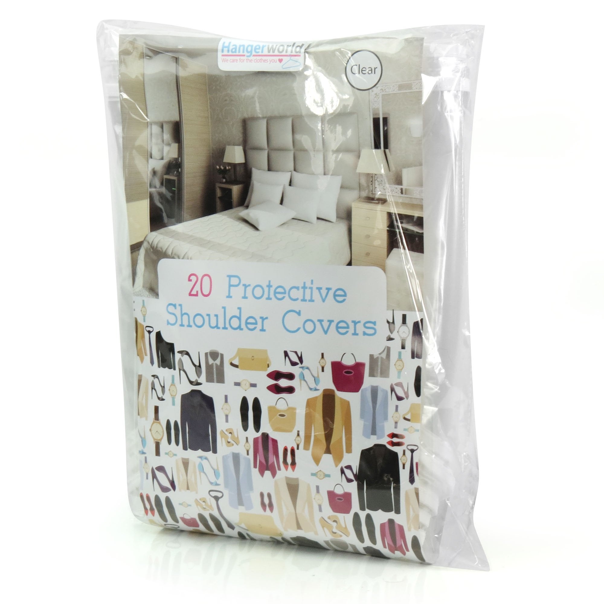 Hangerworld Pack Of 20 Clear 24Inch X 12Inch Shoulder Dust Dirt Protector Storage Clothes Cover Bags