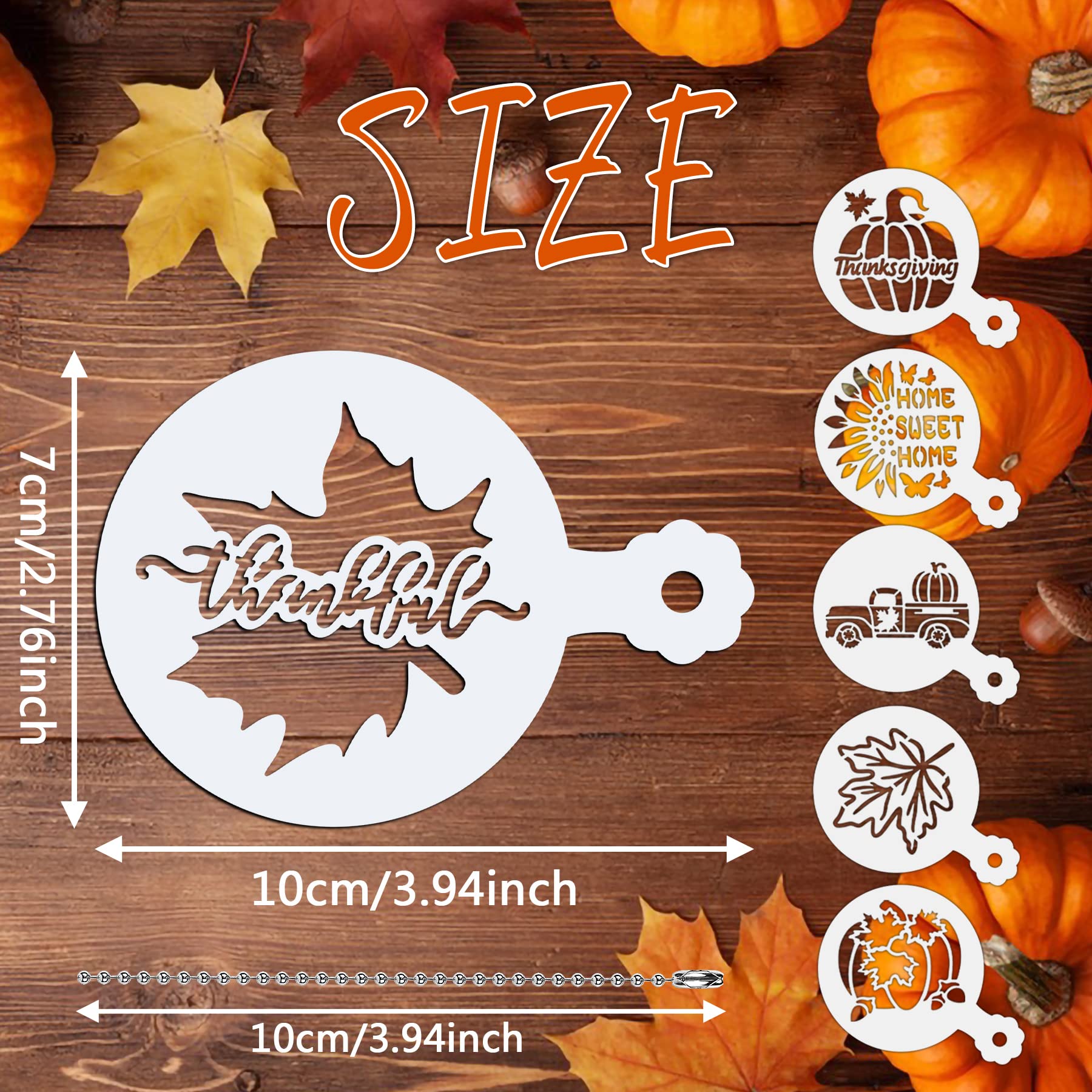 JULBEAR 36 Pieces Thanksgiving Stencils Fall Reusable Cookie Cake Stencils Templates Mold Tools for Decorating Autumn Holiday Ca