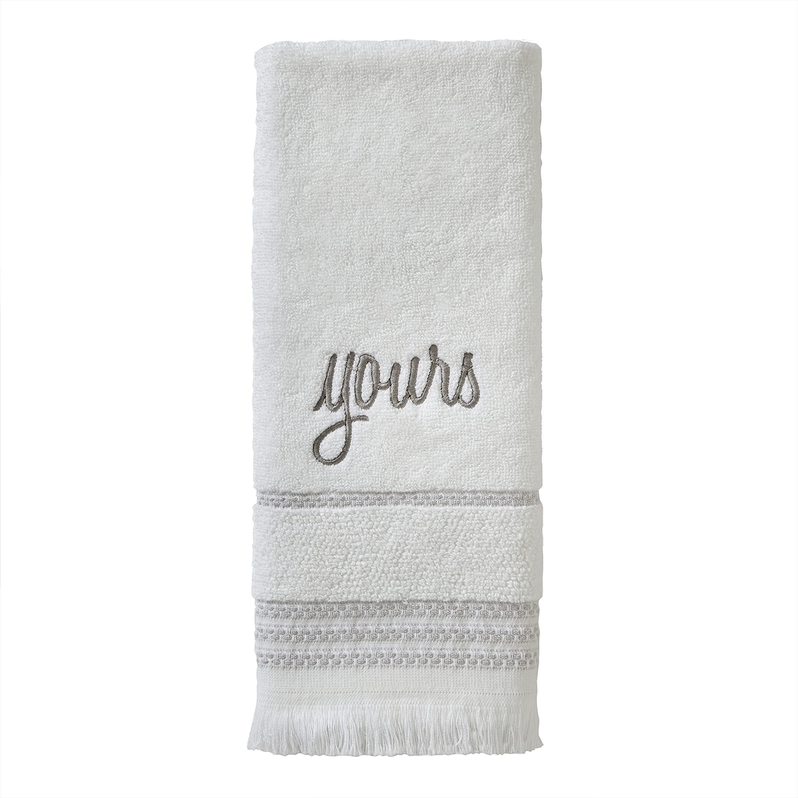Skl Home Yours & Mine Hand Towel Set, White