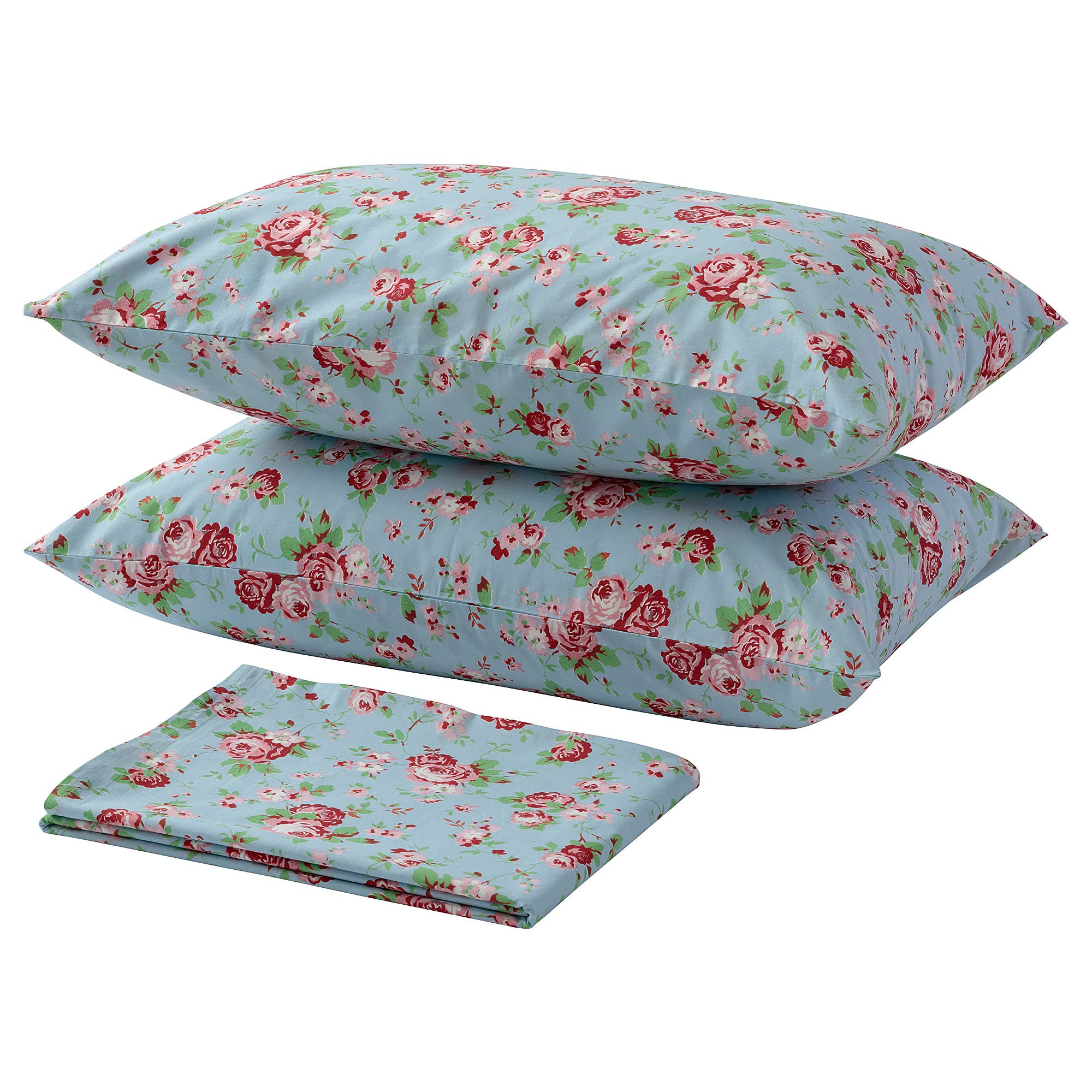 Ikea Flat Sheet And Pillowcase (Turquoise, 240X260 / 50X80 Cm)