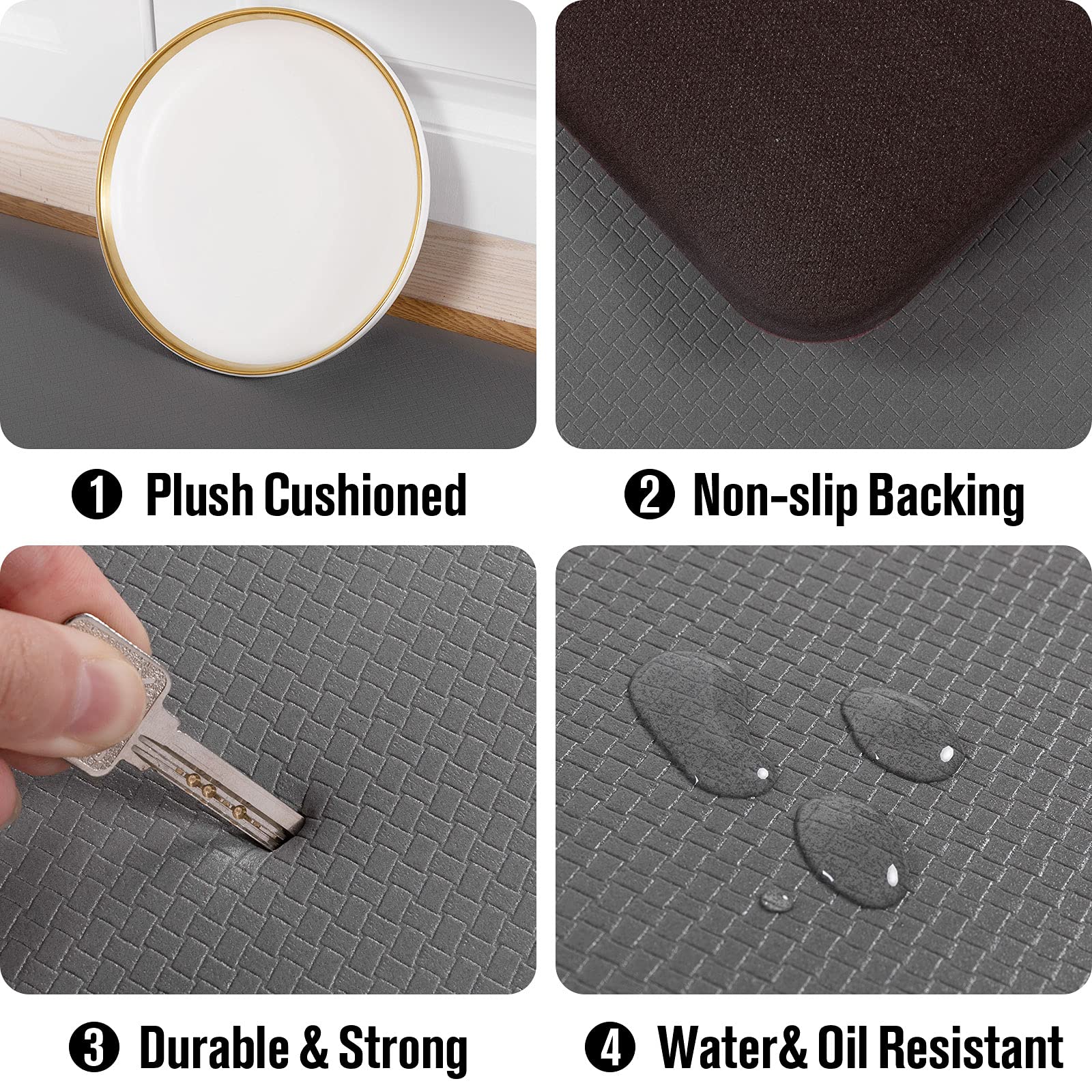 Carvapet Anti-Fatigue Floor Mat Cushioned Kitchen Comfort Mat Waterproof Non-Slip Standing Desk Mats And Rugs Heavy Duty Pvc Erg