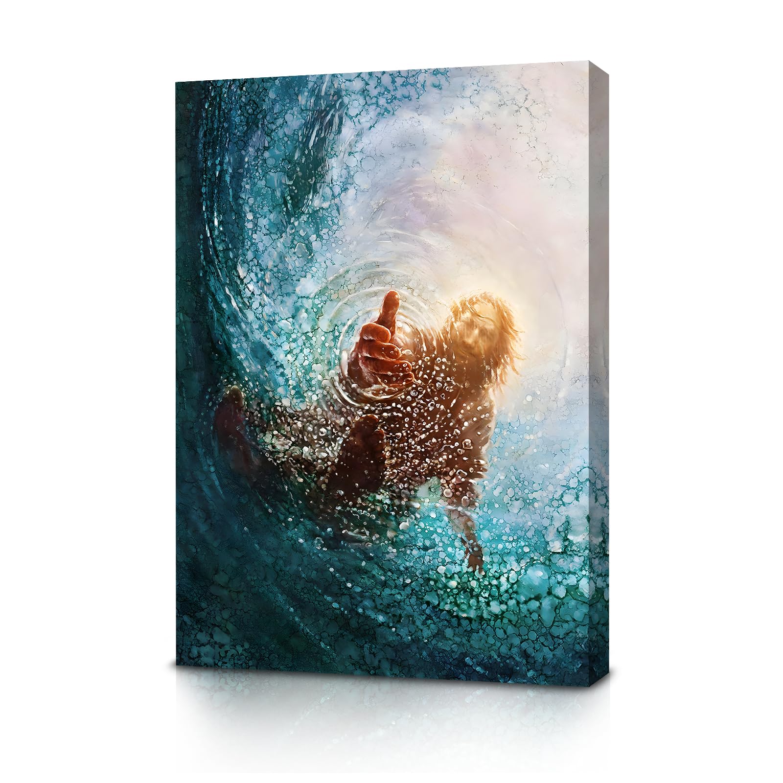 Jesus Christ Canvas Wall Art Jesus Saving Peter From Drowning Modern Religious God Poster Hd Framed Print Painting Picture Artwo