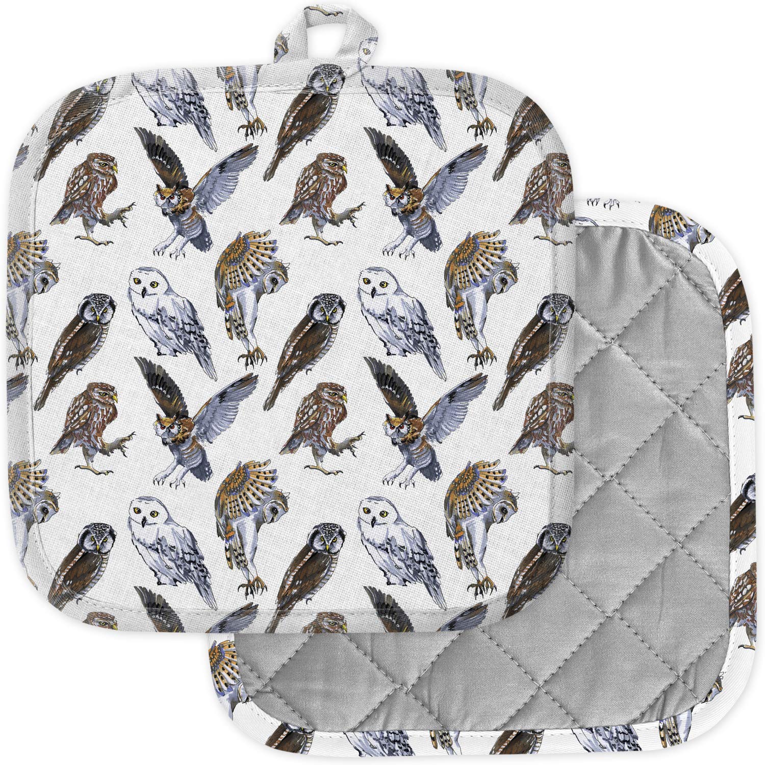 [Pack Of 2] Pot Holders For Kitchen, Washable Heat Resistant Pot Holders, Hot Pads, Trivet For Cooking And Baking ( Marker Owl P