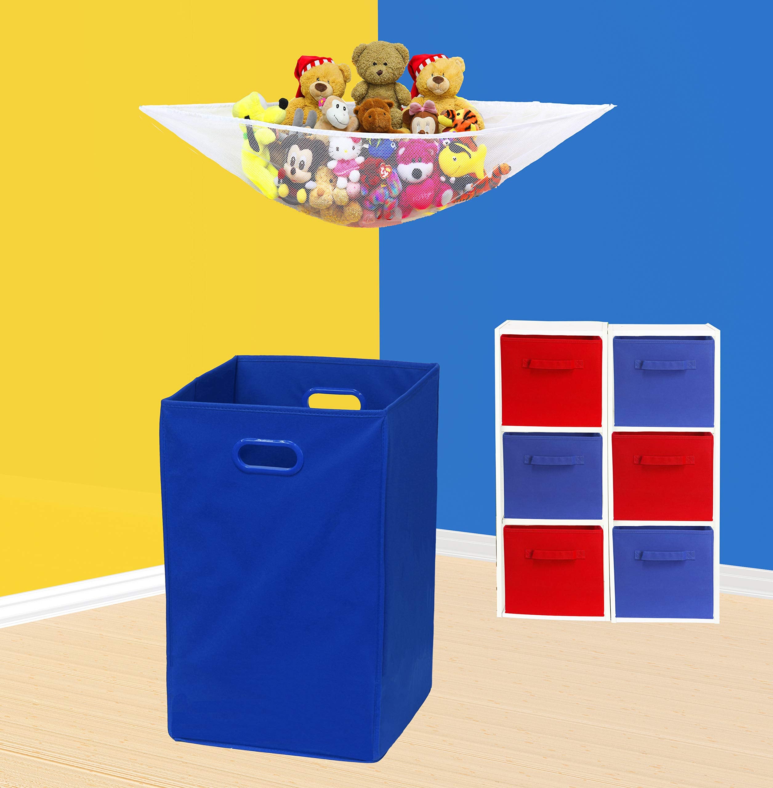 Simple Houseware Foldable Closet Laundry Hamper Basket, Dark Blue