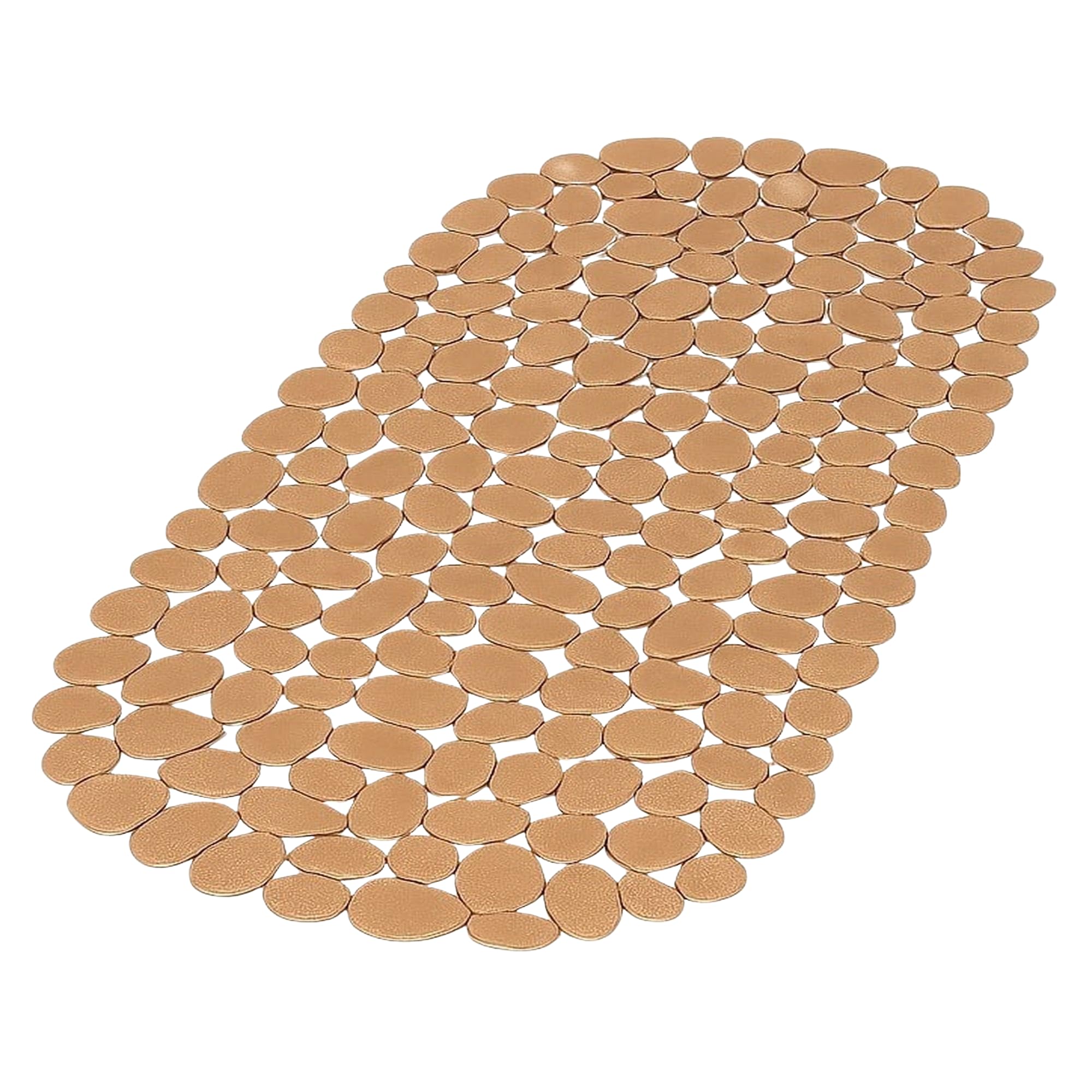 Dependable Industries inc. Essentials Nonslip Metallic Pebble Bathtub Mat with Suction Cups 26.5'' x 14'' (Rose Gold)
