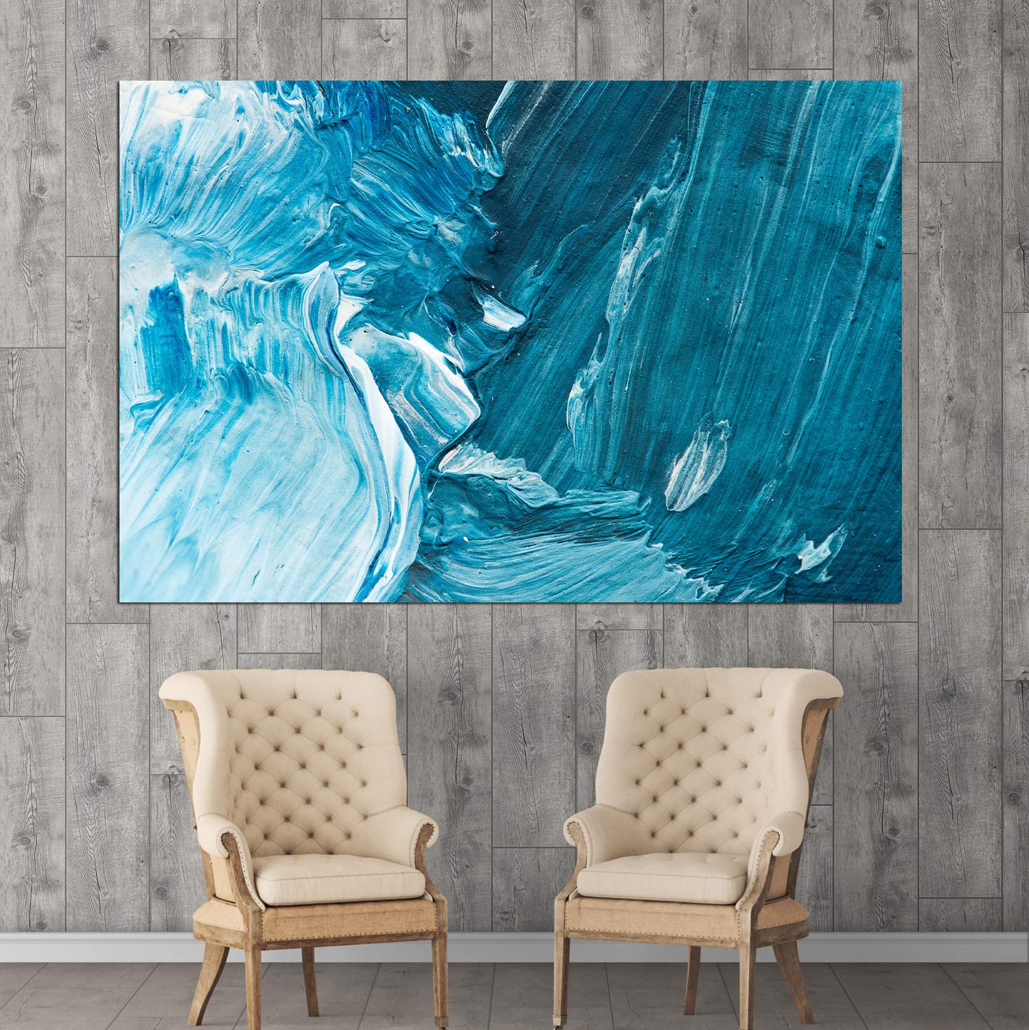 Inephos Framed Canvas Painting - A Swirl Of Blue - Modern Abstract Art Wall Painting For Living Room, Bedroom, Office, Hotels, D