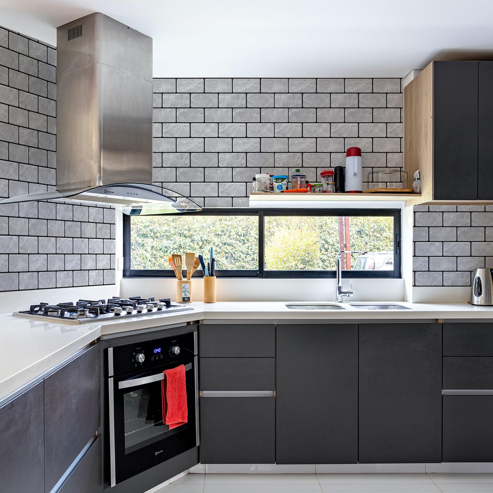 Art3D Peel And Stick Backsplash, 10-Pack Thickened Stick On Subway Tiles, Faux Ceramic Tiles For Kitchen, Bathroom, Jade Marble