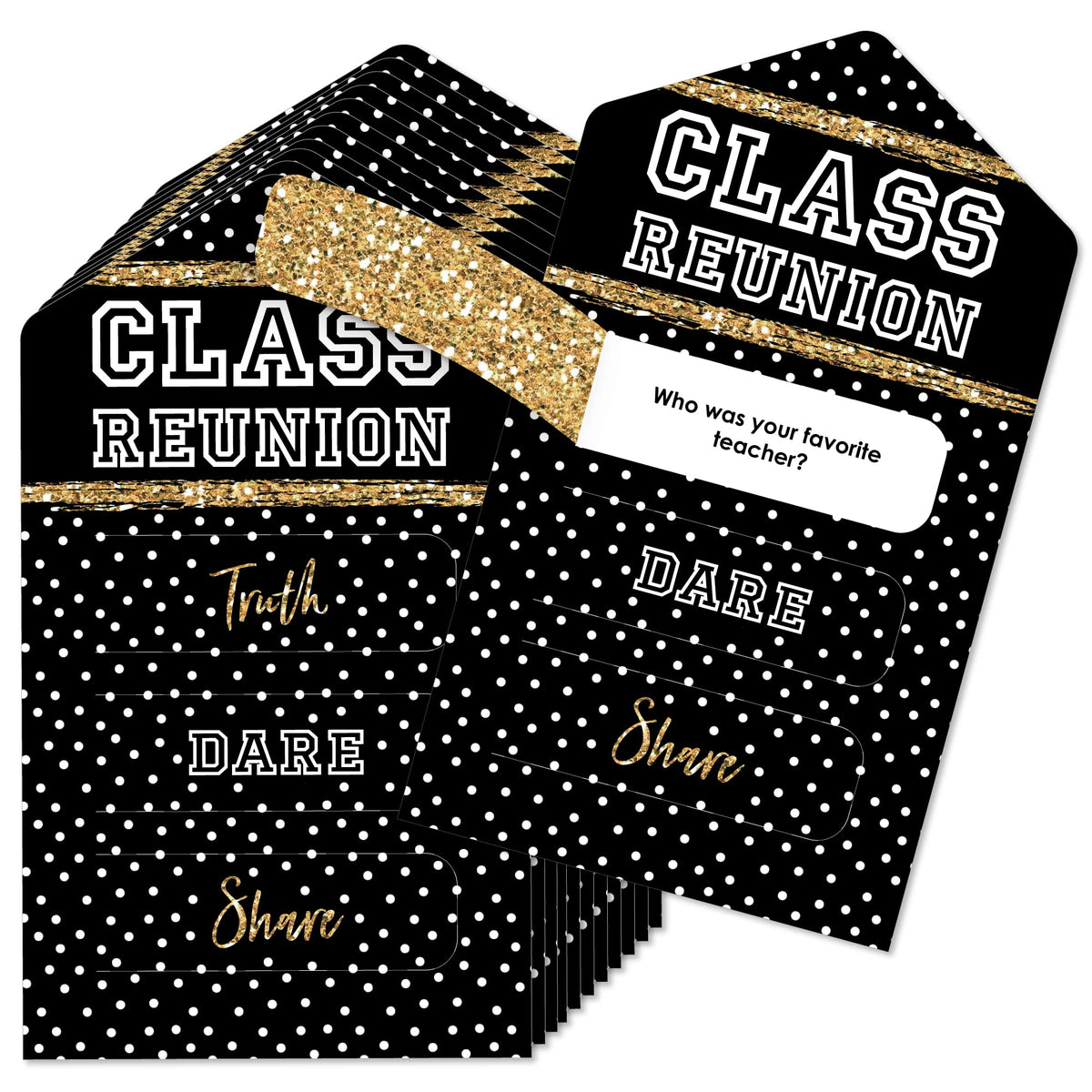 Big Dot Of Happiness Reunited - School Class Reunion Party Game Pickle Cards - Truth, Dare, Share Pull Tabs - Set Of 12
