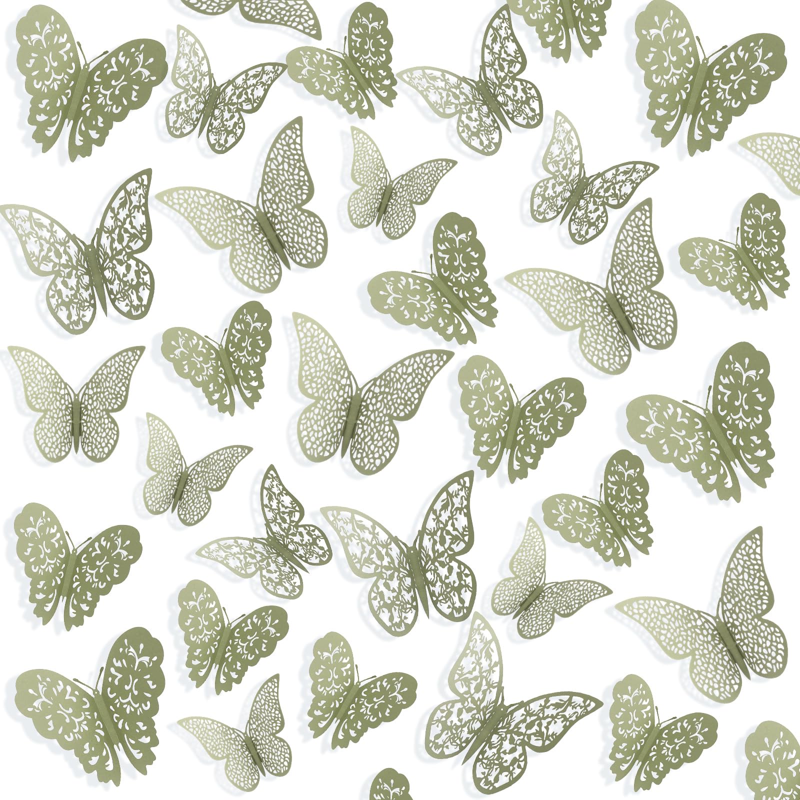 Bememo 72 Pieces 3D Butterfly Wall Decals Sticker Decal Wall Decor Art Decorative Sticker 3 Sizes for Room Offices Bedroom Bathr
