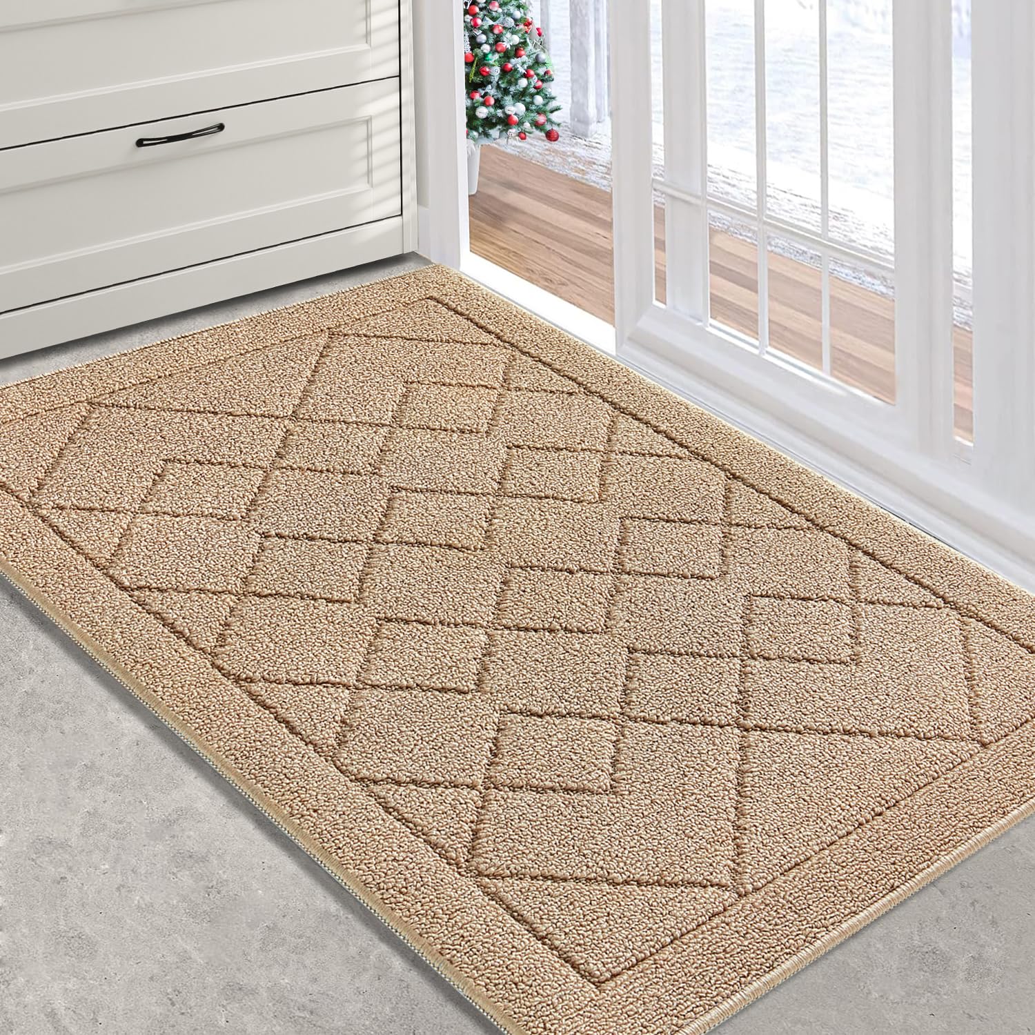 Refetone Indoor Door Mat, Front Back Door Rug, 20X32, Non-Slip Absorbent Resist Dirt Entry Mat, Machine Washable Low-Profile Ins