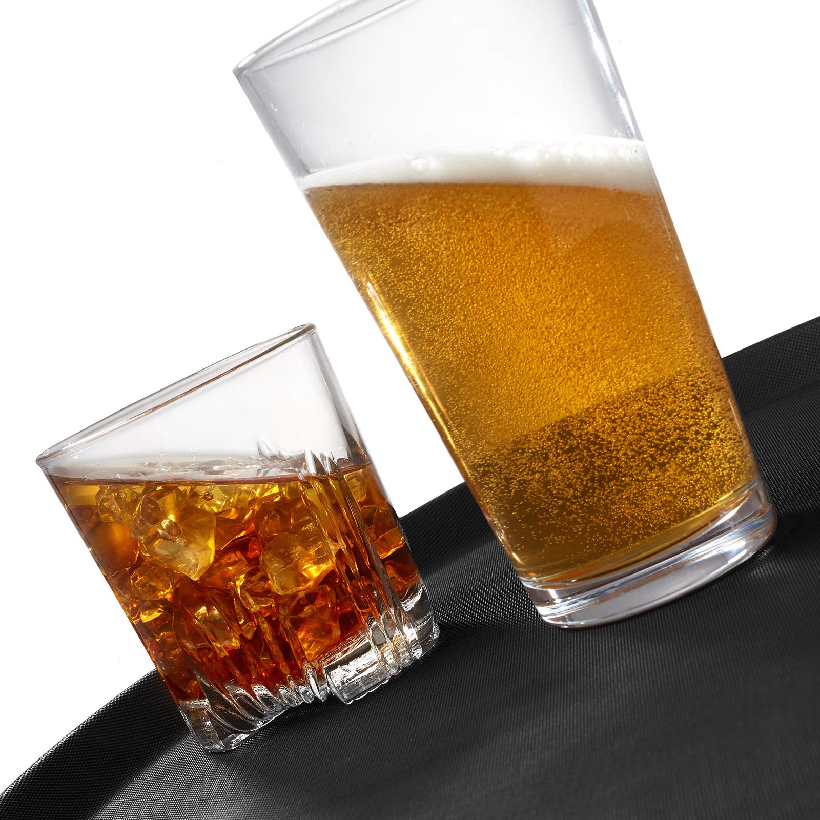 Jubilee 14'' Round Restaurant Serving Trays (Set Of 2), Black - Nsf Certified Non-Slip Food Service Tray