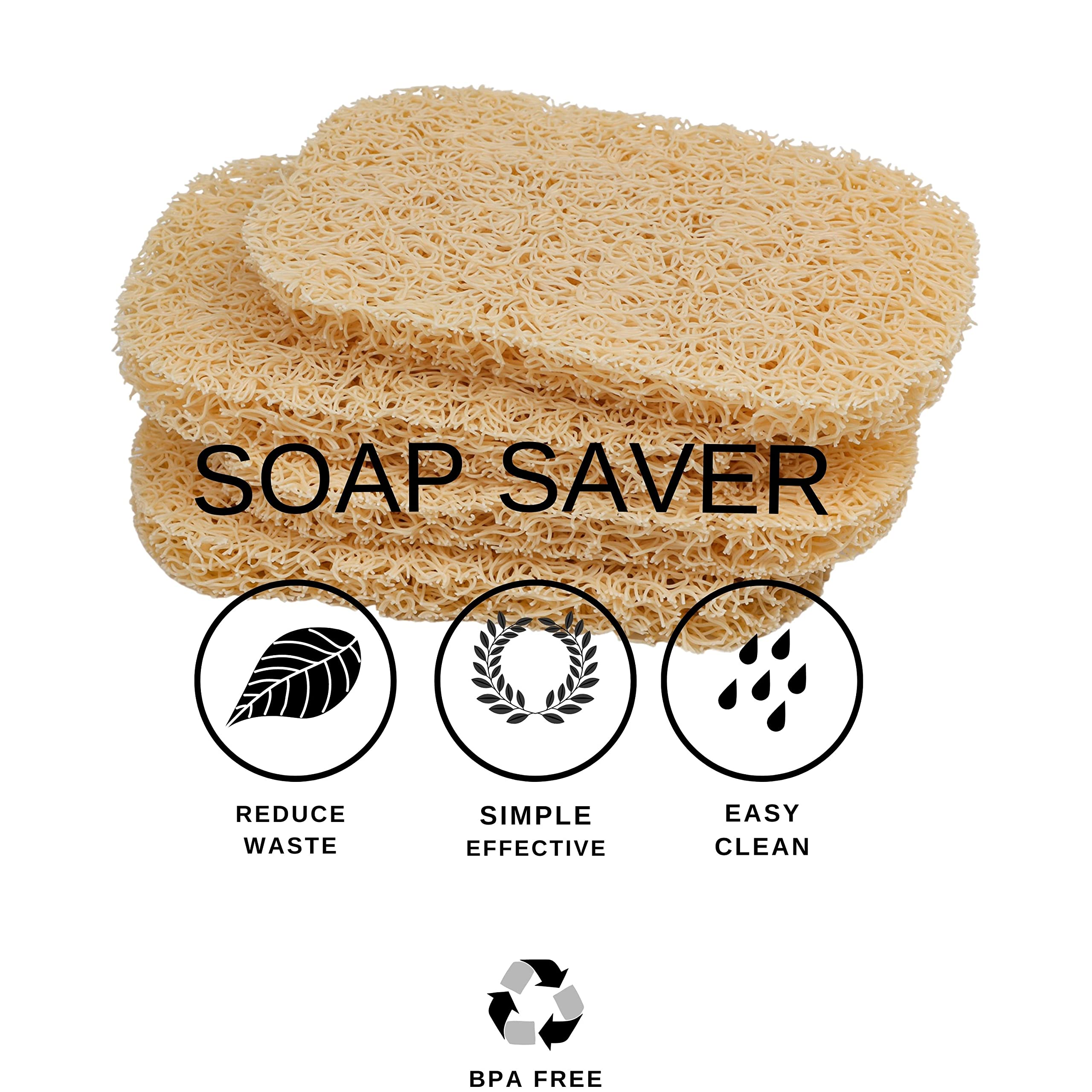 Snowkingdom 8 Pack Beige Soap Savers Draining Lift Pad 2.9'' X 4.5'' Pvc Non-Bpa Non Slip Durable