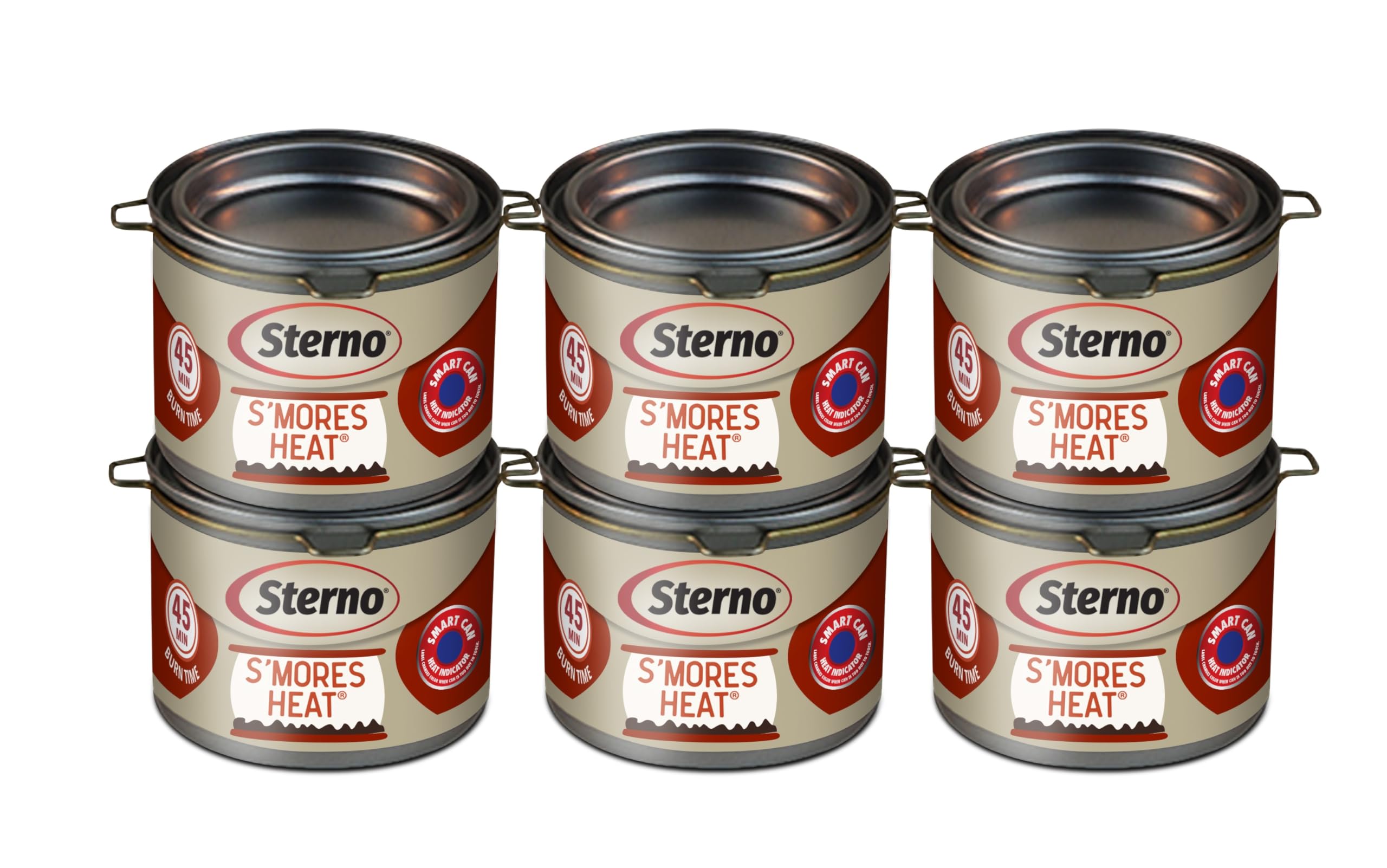 Sterno S'Mores Heat Fuel Cans, 45-Minute Burn Time, 6-Pack