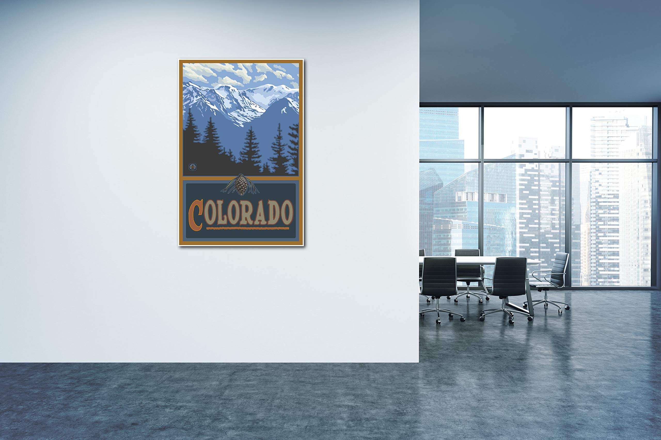 Colorado Snowy Mountain Ridges Giclee Art Print Poster From Travel Artwork By Artist Paul A. Lanquist 30'' X 45''