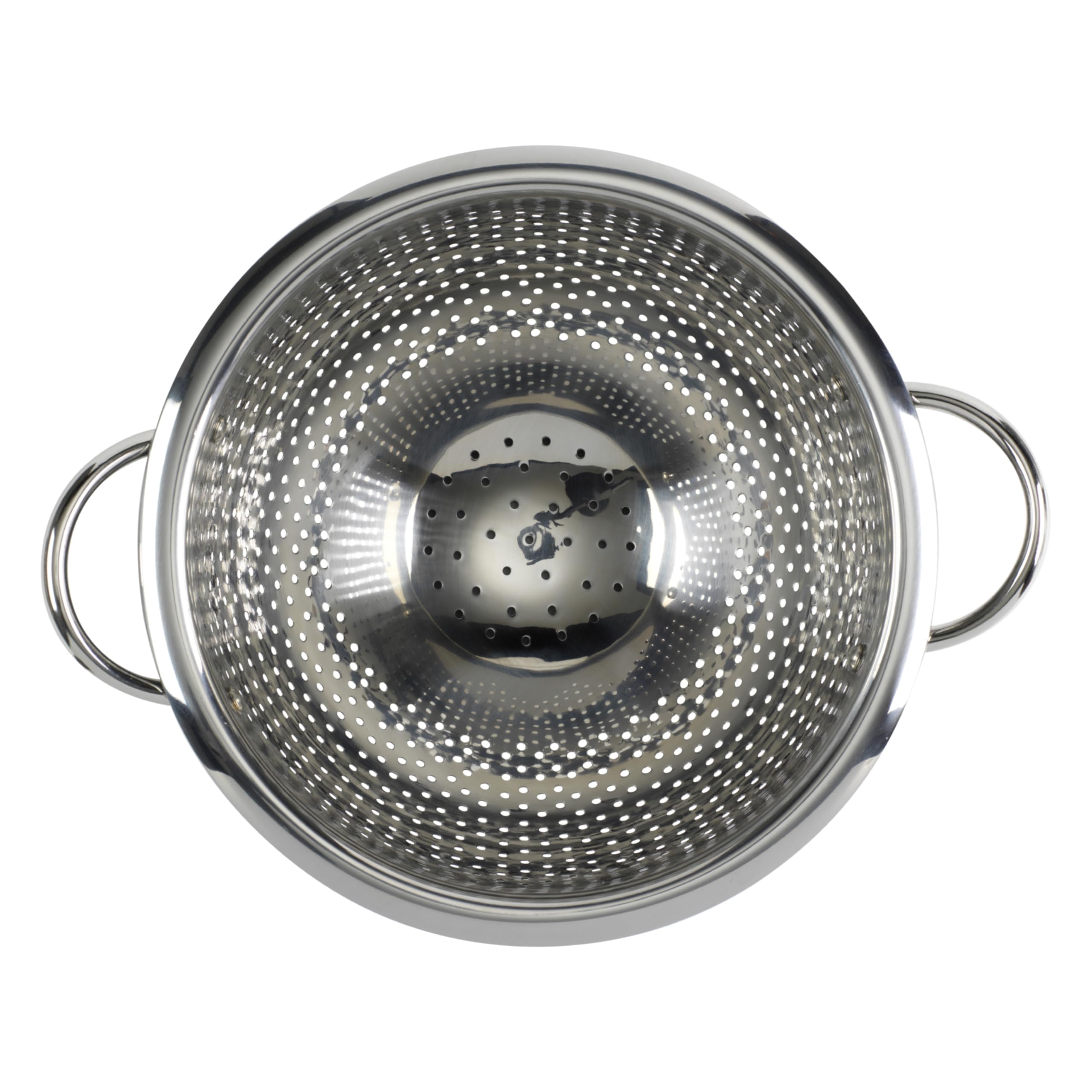Goodcook Gourmet Colander, 5Qt Capacity, Stainless Steel With Handles And Elevated Pedestal Foot, Bold Black